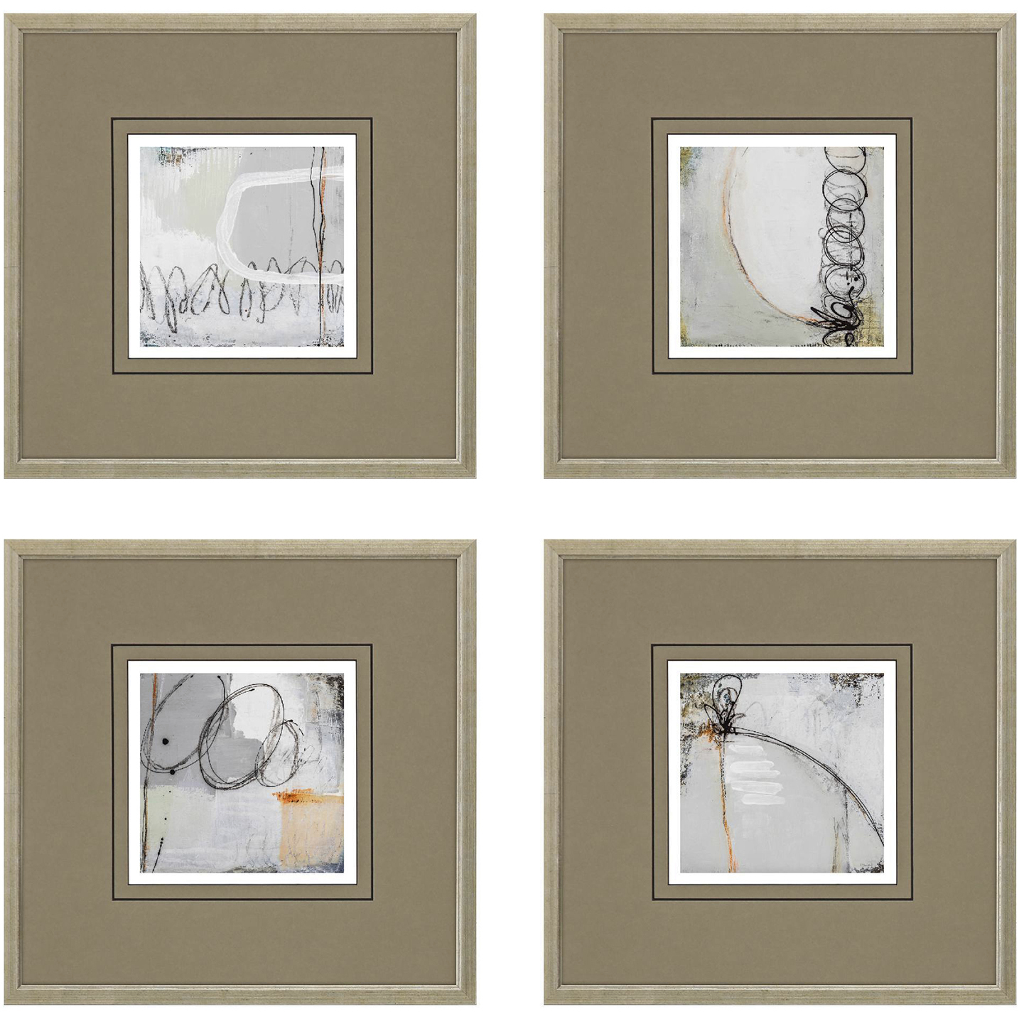 On the Road Gray and Black and Green and Neutral Framed Art