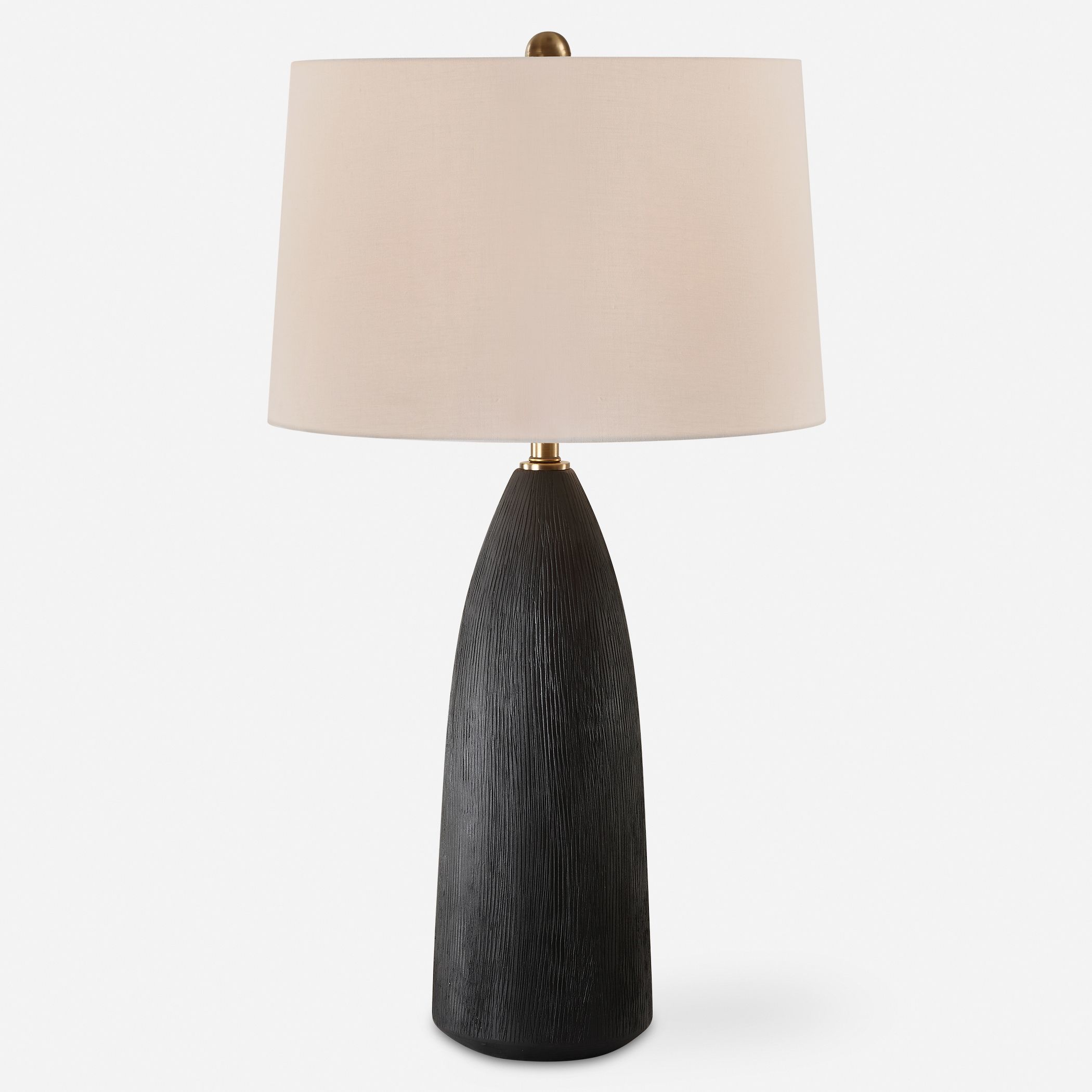 Jett 35 inch 150.00 watt Matte Black and Antique Brass Table Lamp Portable Light