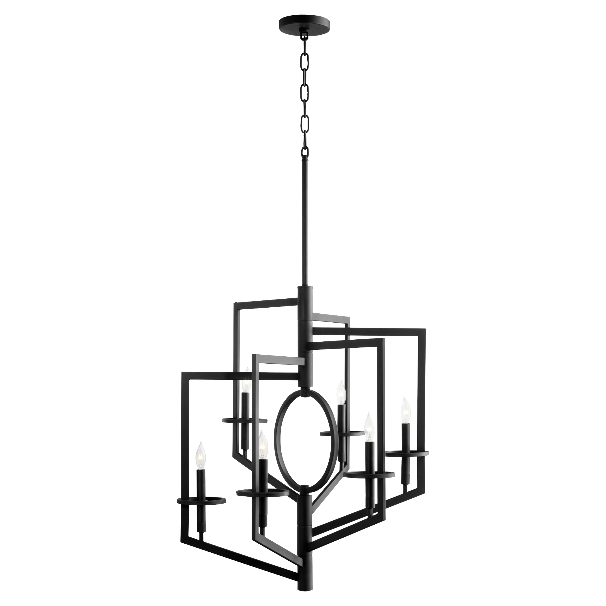 Oxalis 6 Light 24.75 inch Noir Chandelier Ceiling Light