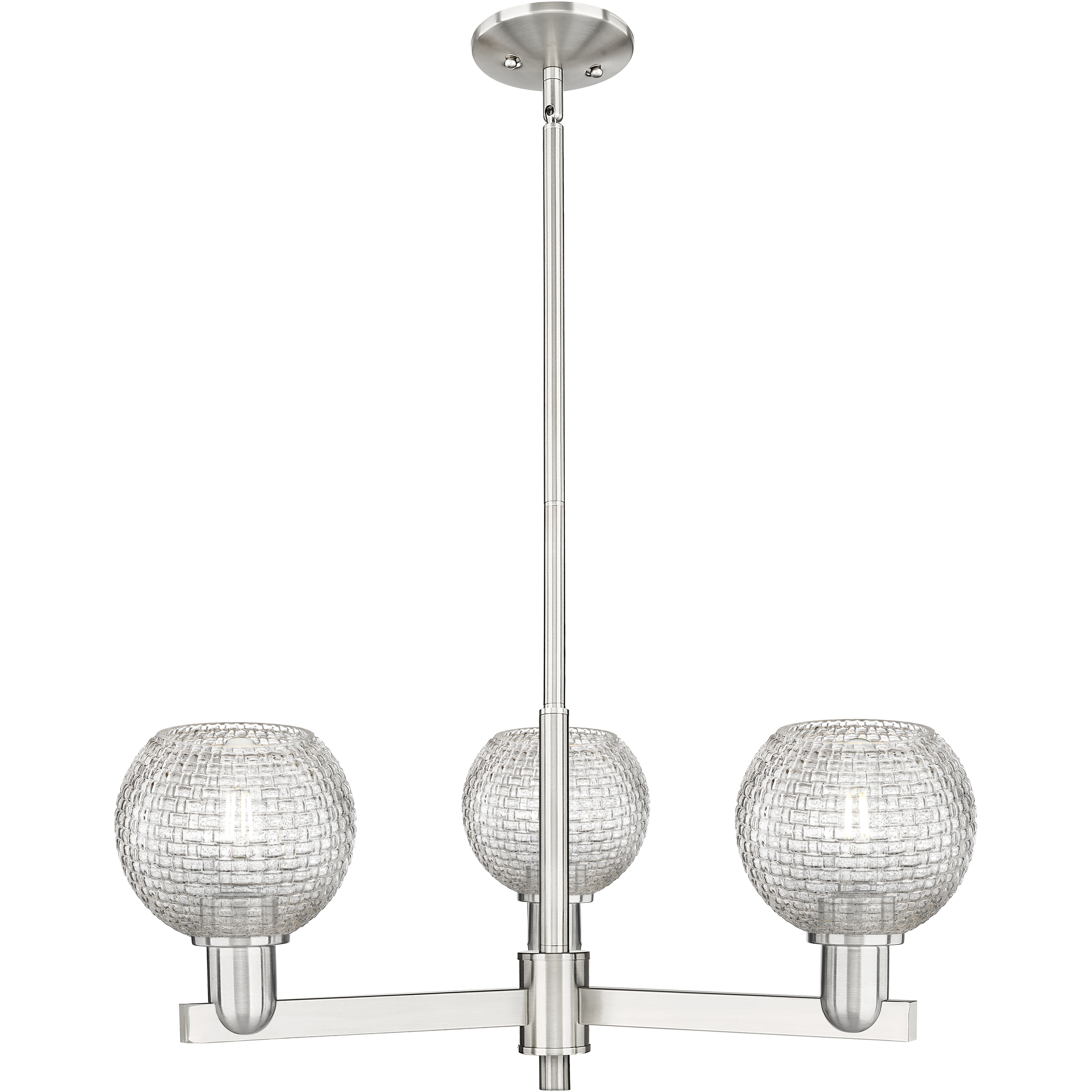 Arcadia Athens 3 Light 27.63 inch Satin Nickel Chandelier Ceiling Light