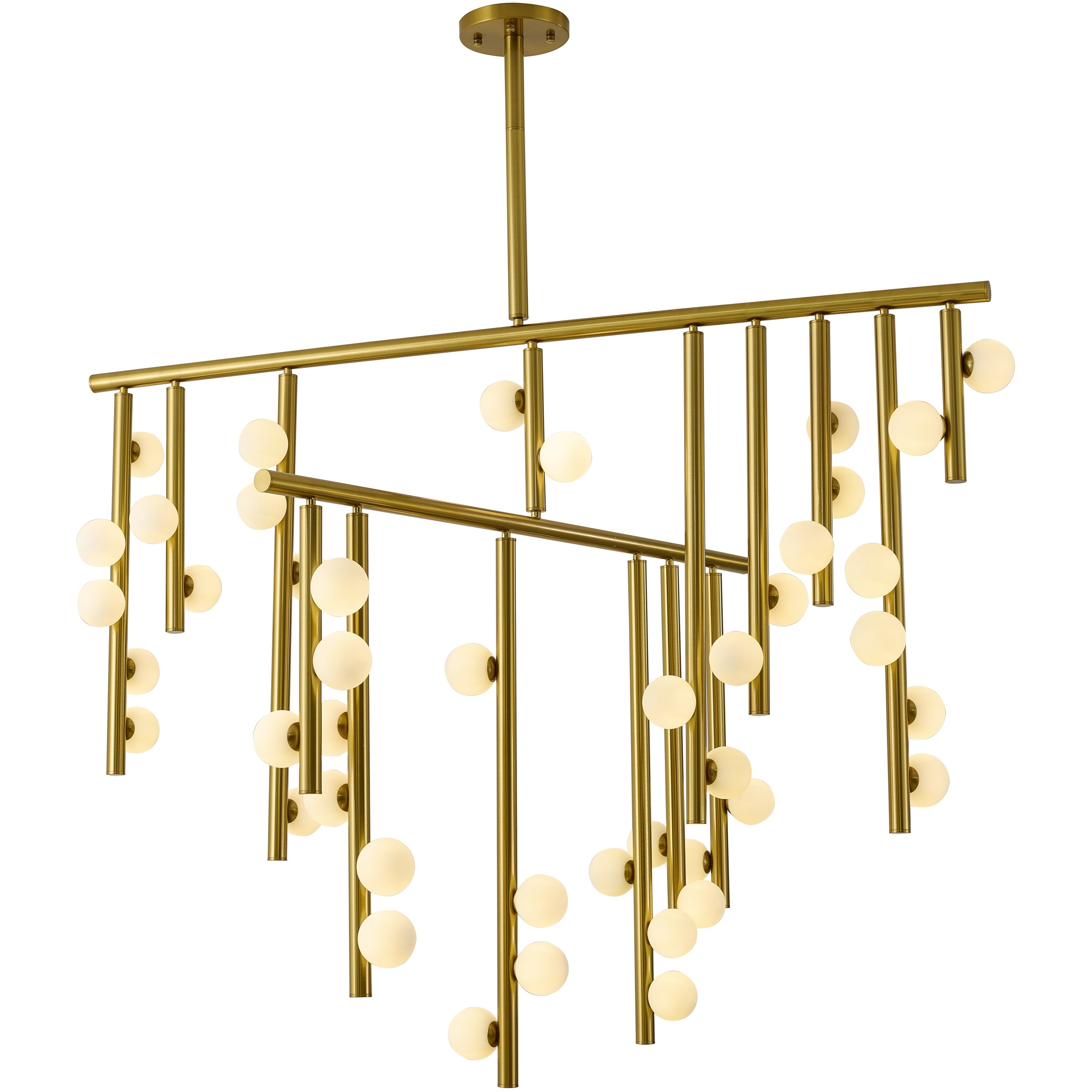Canada 44 Light 50 inch Satin Brass Chandelier Ceiling Light