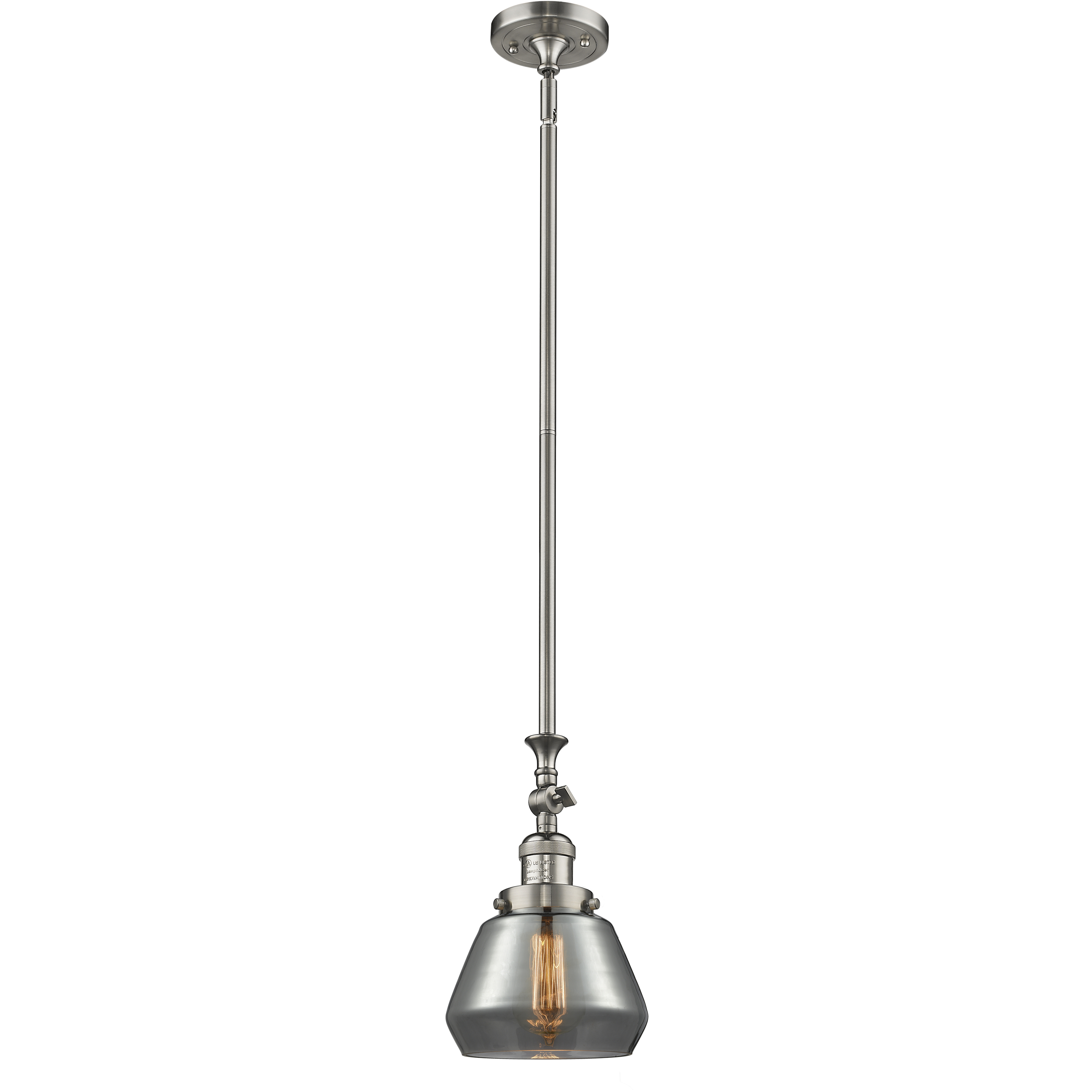 Franklin Restoration Fulton 1 Light 7 inch Brushed Satin Nickel Mini Pendant Ceiling Light in Incandescent, Plated Smoke, Franklin Restoration