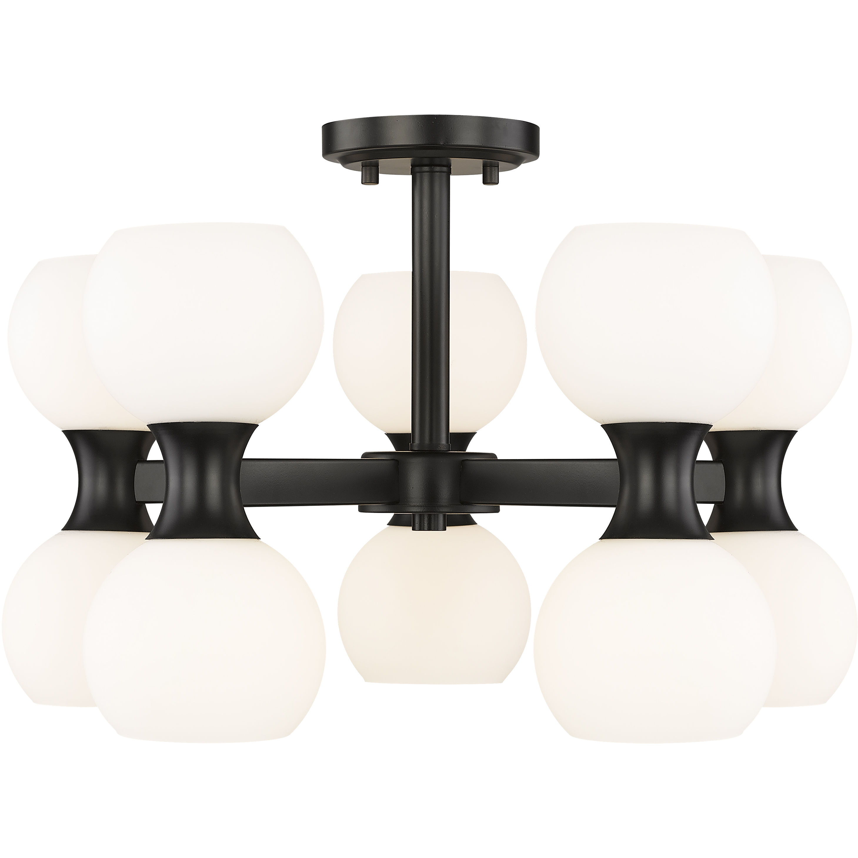 Artemis 10 Light 21 inch Matte Black Semi Flush Mount Ceiling Light