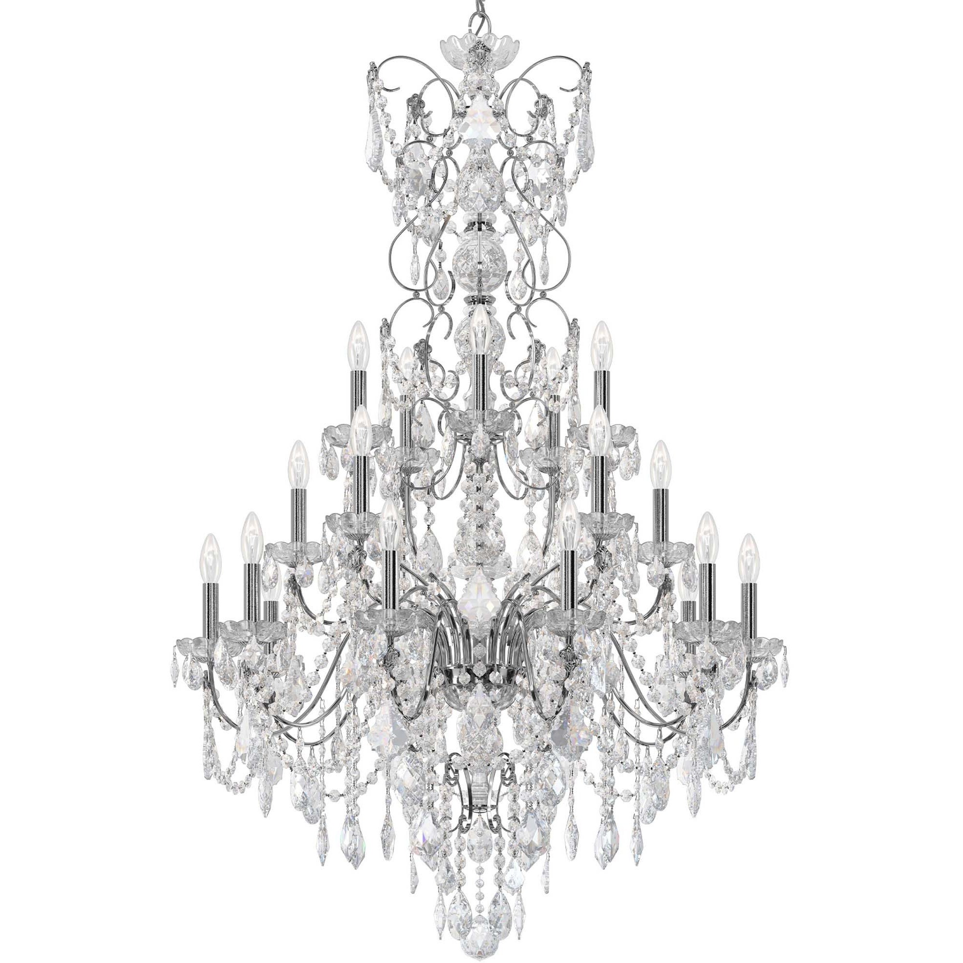 Century 20 Light 37 inch Polished Silver Chandelier Ceiling Light