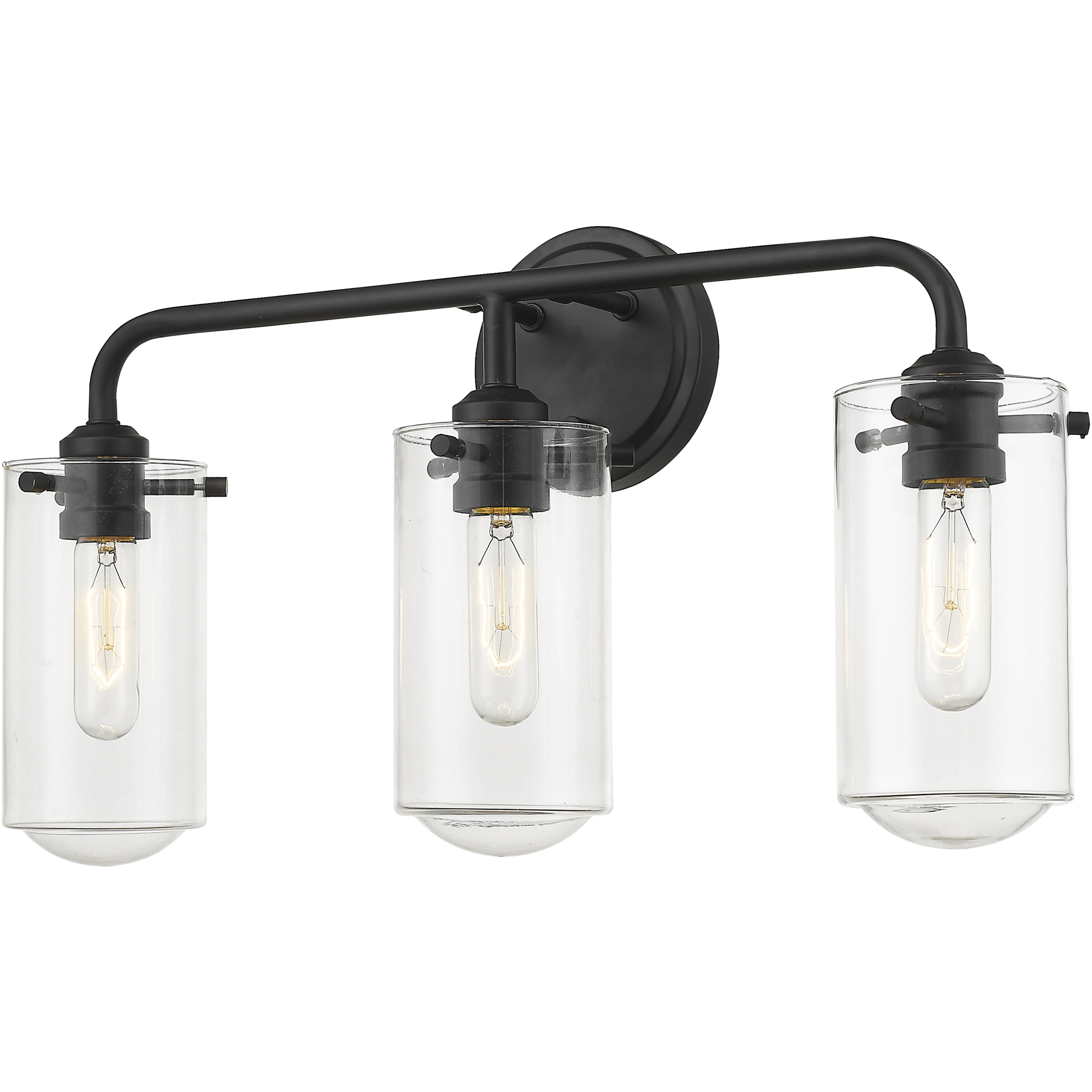 Delaney 3 Light 22 inch Matte Black Vanity Wall Light