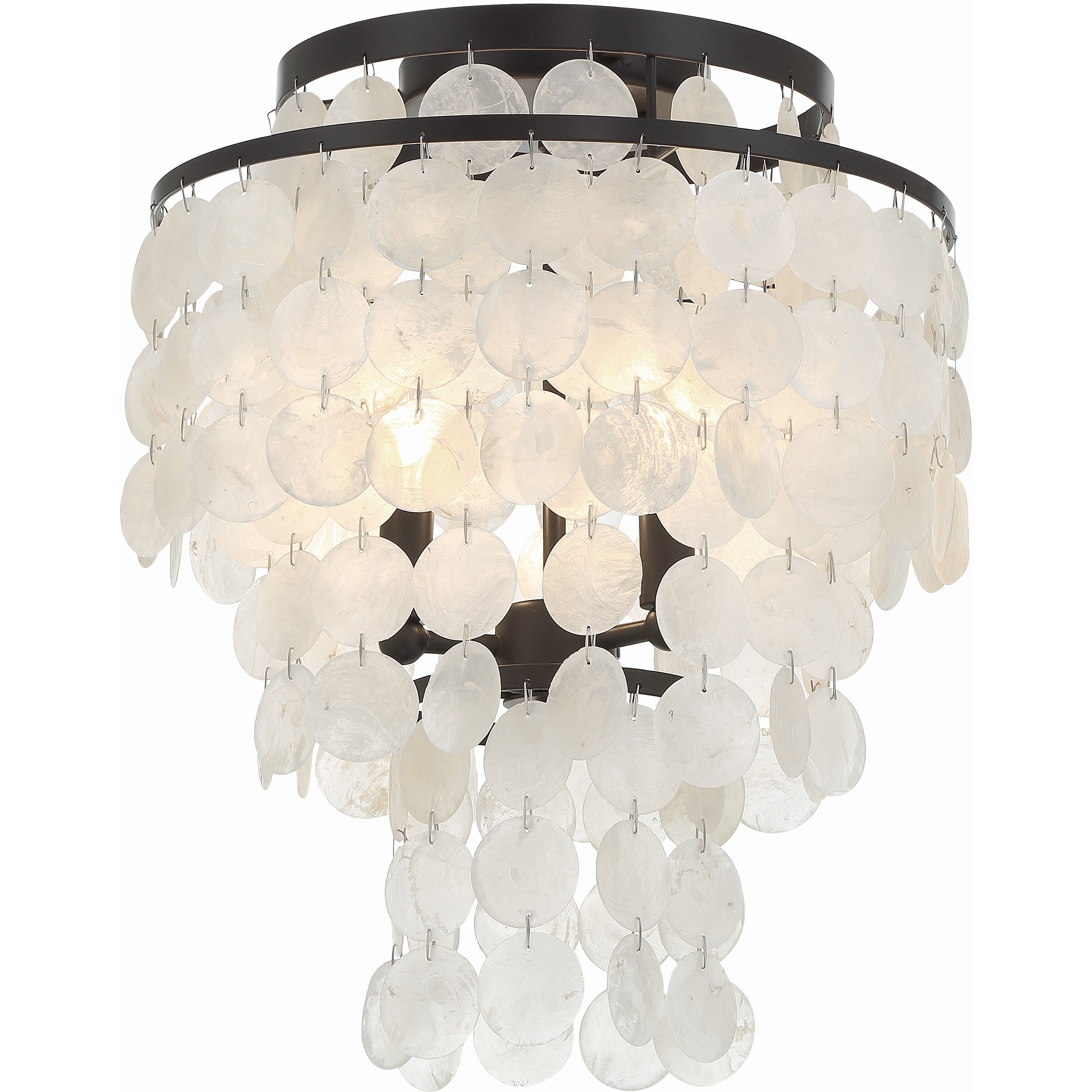 Brielle 3 Light 13 inch Dark Bronze Flush Ceiling Light