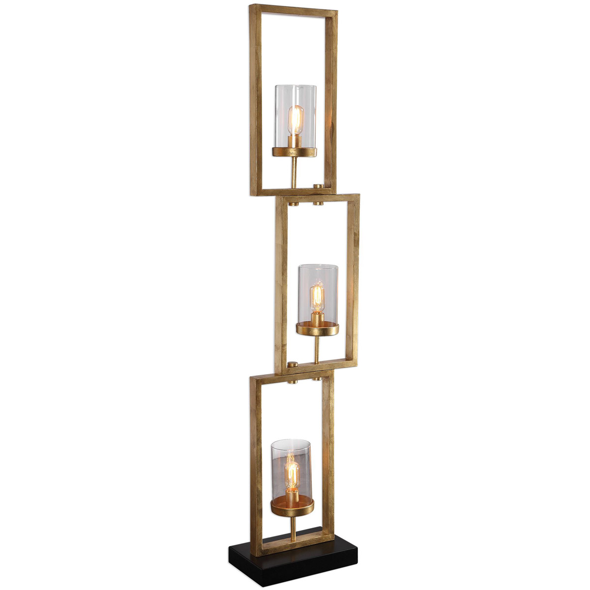 Cielo 64 inch 40 watt Antiqued Gold Leaf Floor Lamp Portable Light