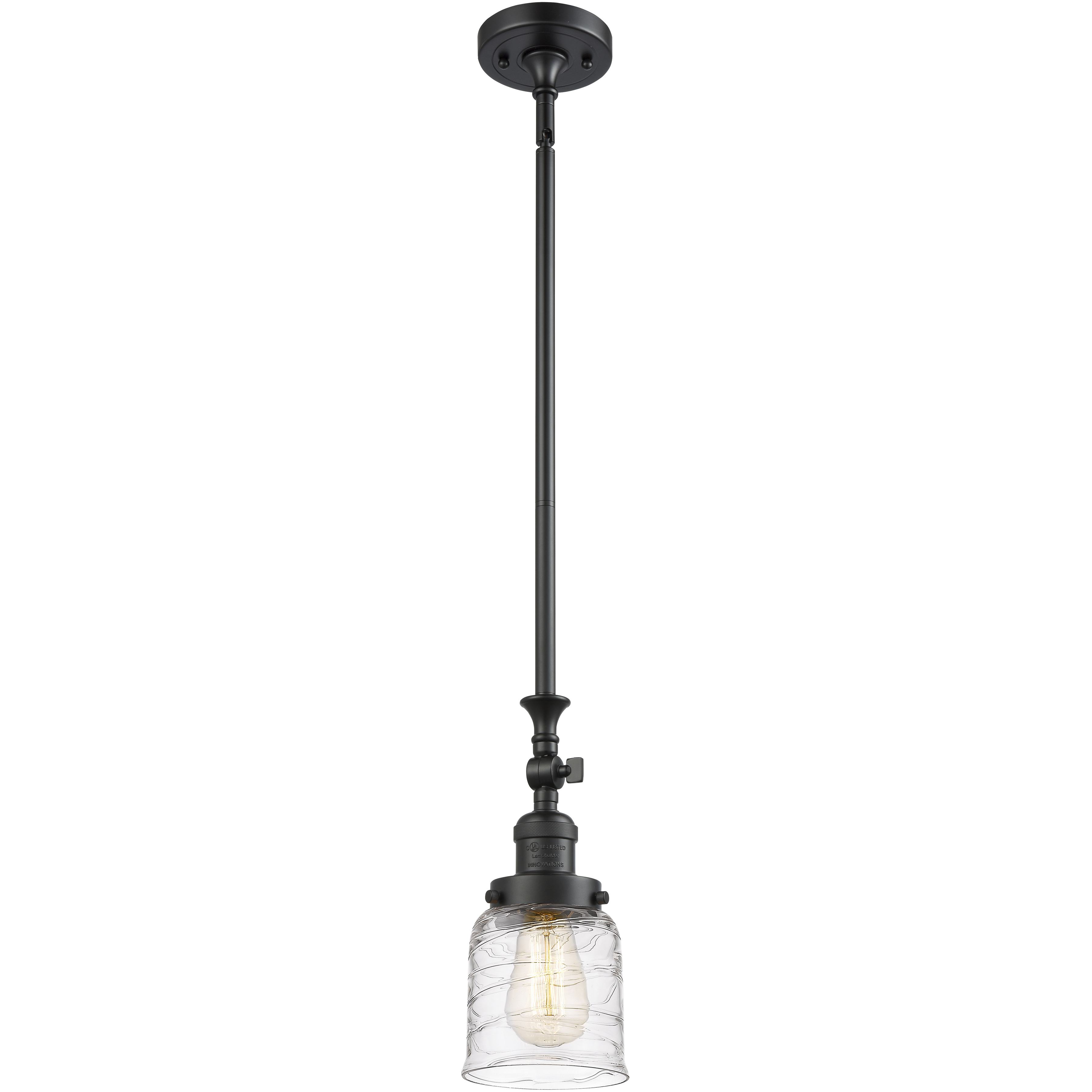 Franklin Restoration Bell 1 Light 5 inch Matte Black Mini Pendant Ceiling Light in Incandescent, Deco Swirl