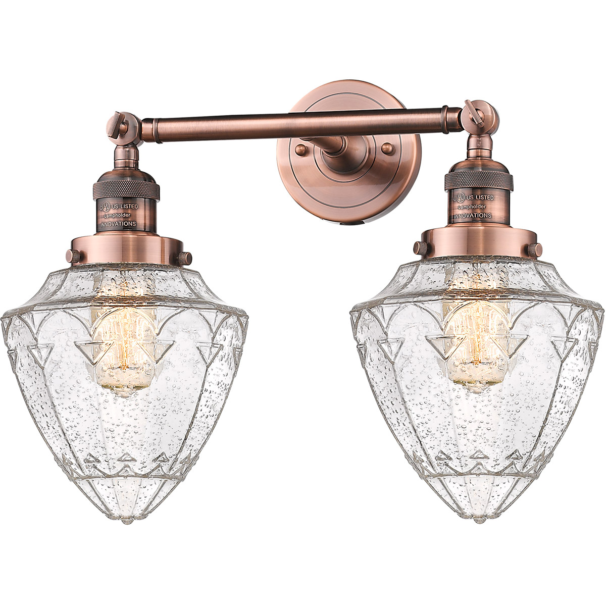 Franklin Restoration Bullet 2 Light 18 inch Antique Copper Bath Vanity Light Wall Light