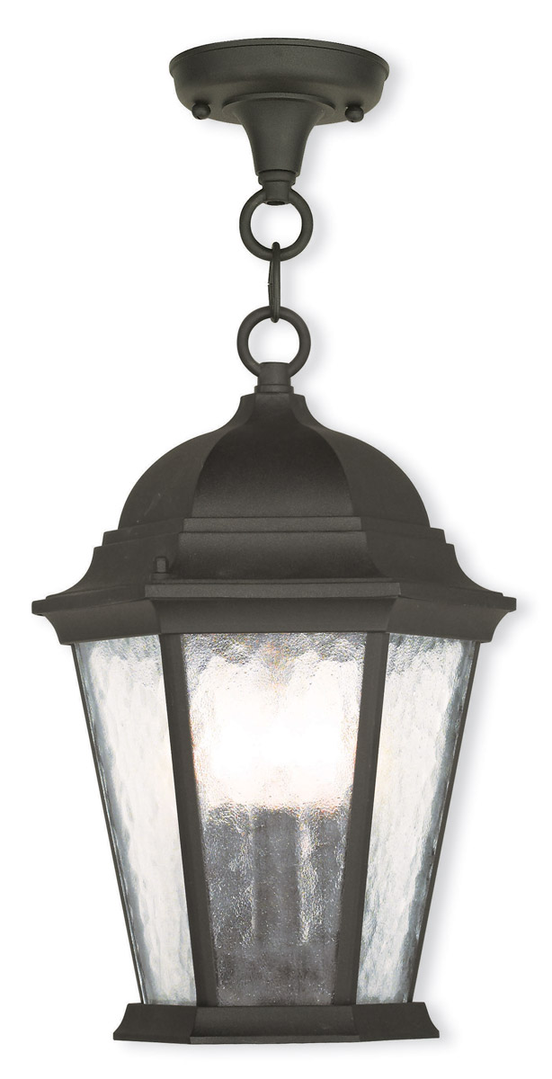 Hamilton 3 Light 9.5 inch Textured Black Outdoor Pendant Lantern