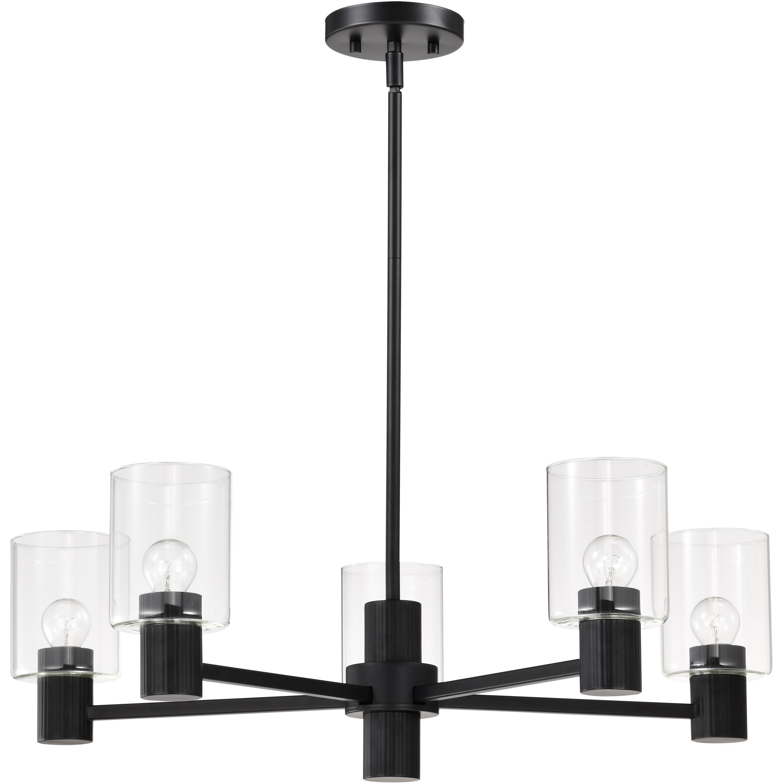 Clarksville 5 Light 28 inch Matte Black Chandelier Ceiling Light