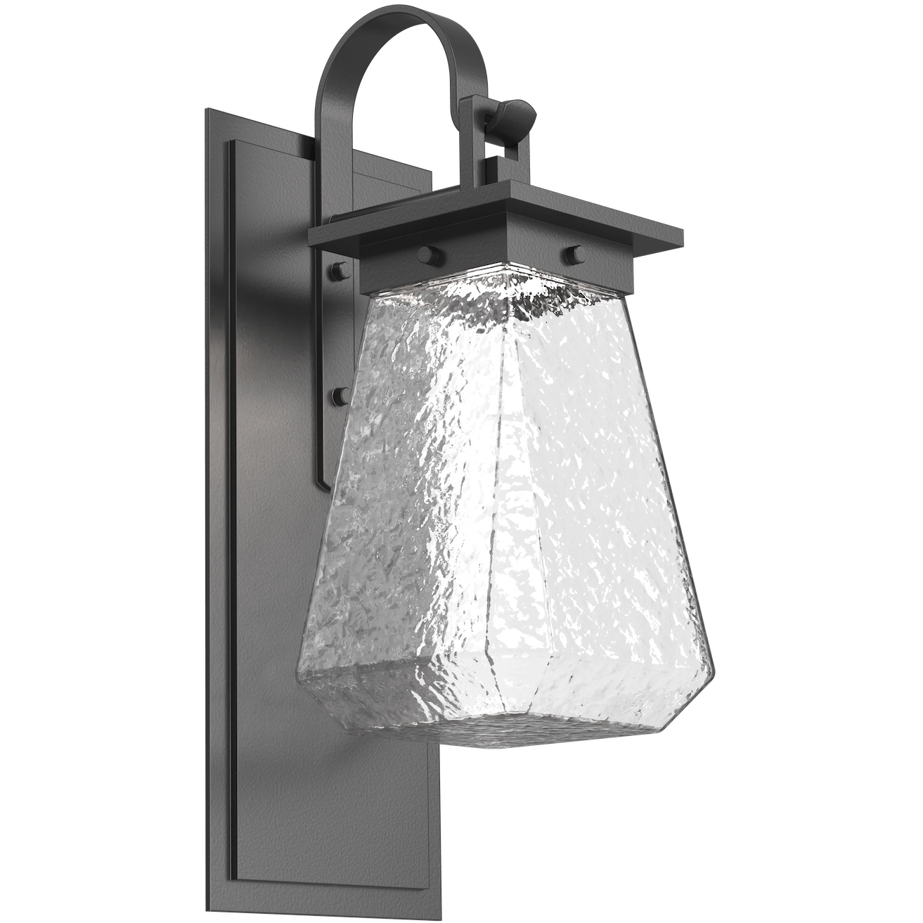 Outdoor Chilled Glass LED Argento Grey Outdoor Sconce in 3000K LED, Beacon with Shepherds Hook