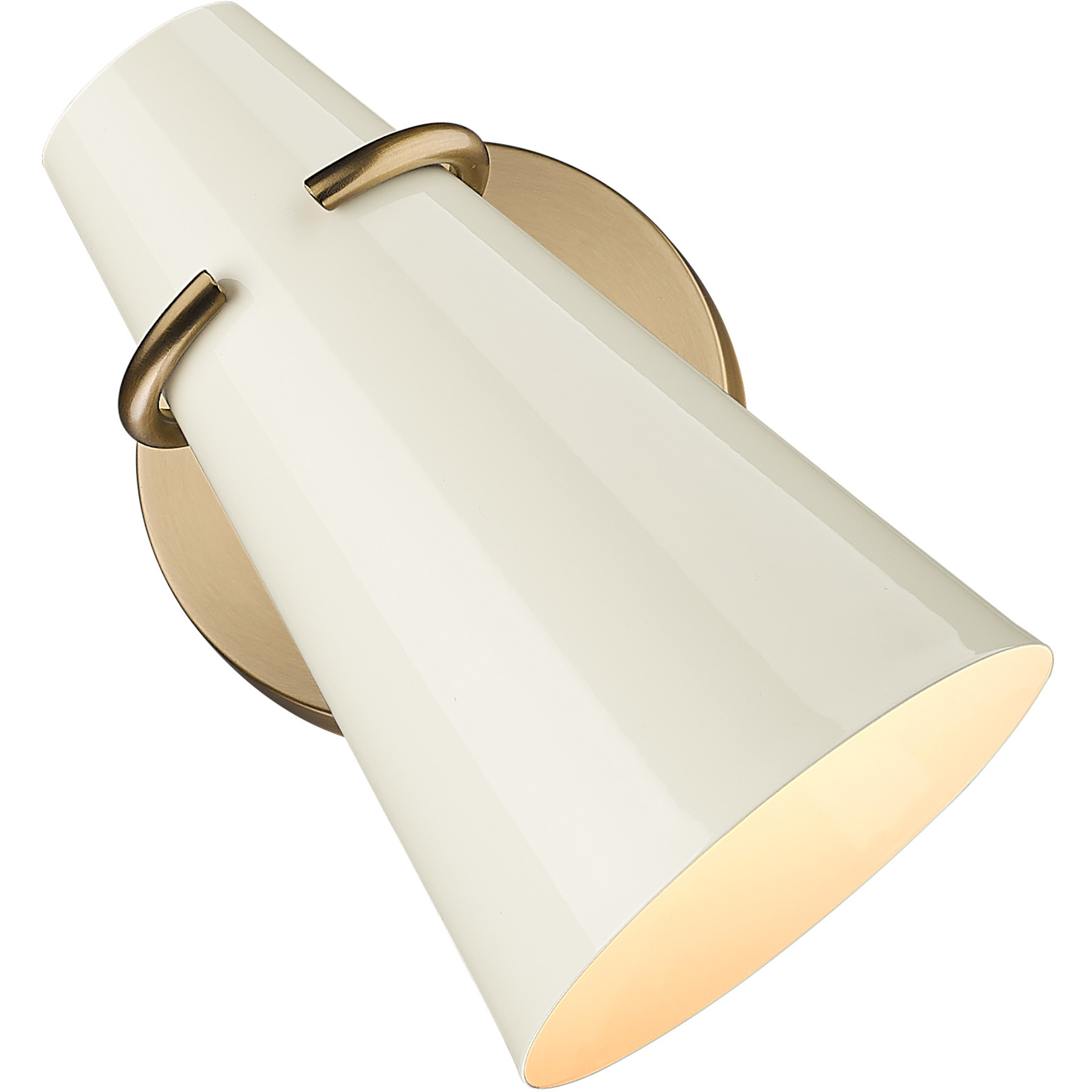 Reeva 1 Light 5.13 inch Modern Brass Wall Sconce Wall Light in Glossy Ecru
