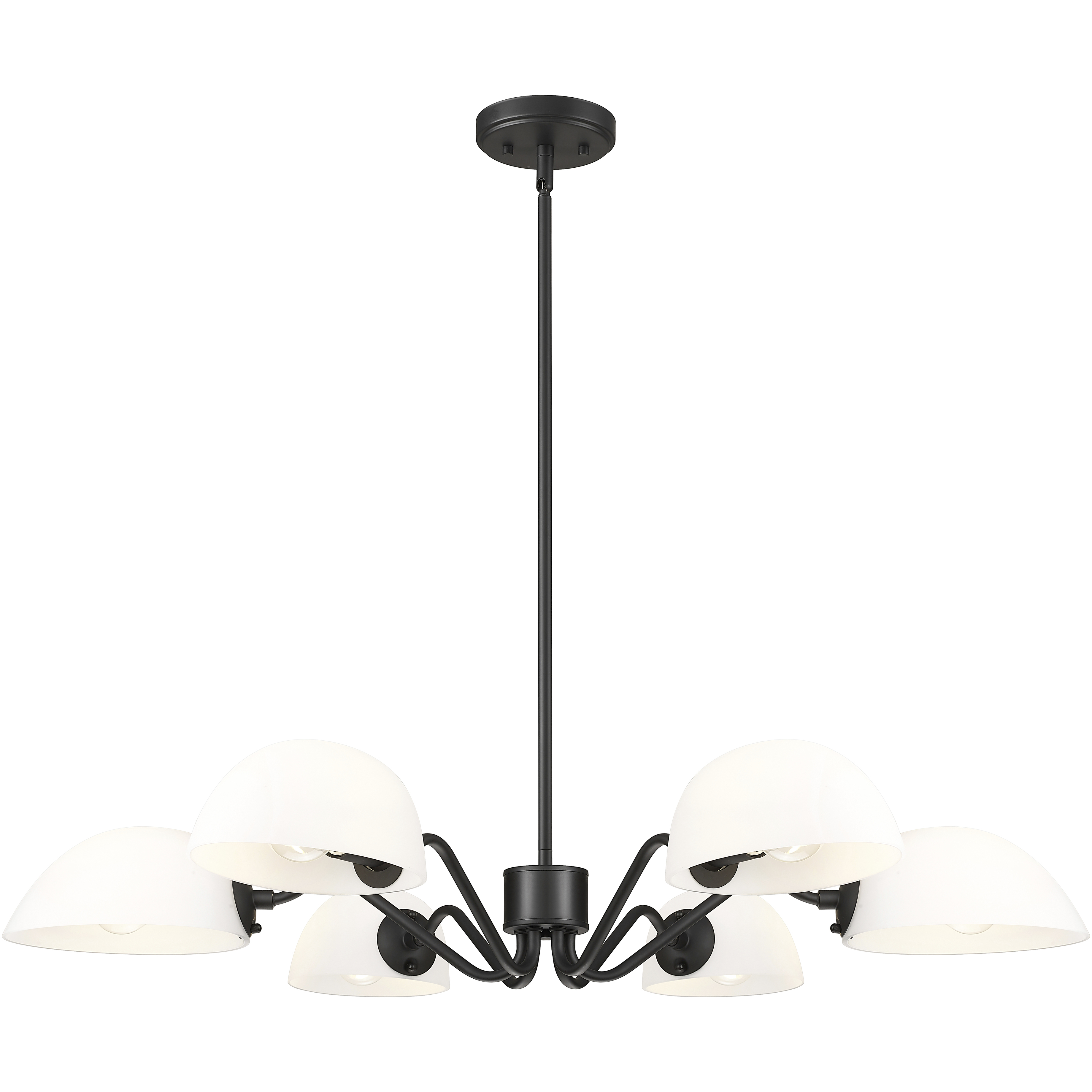 Breton 6 Light 39 inch Matte Black Chandelier Ceiling Light