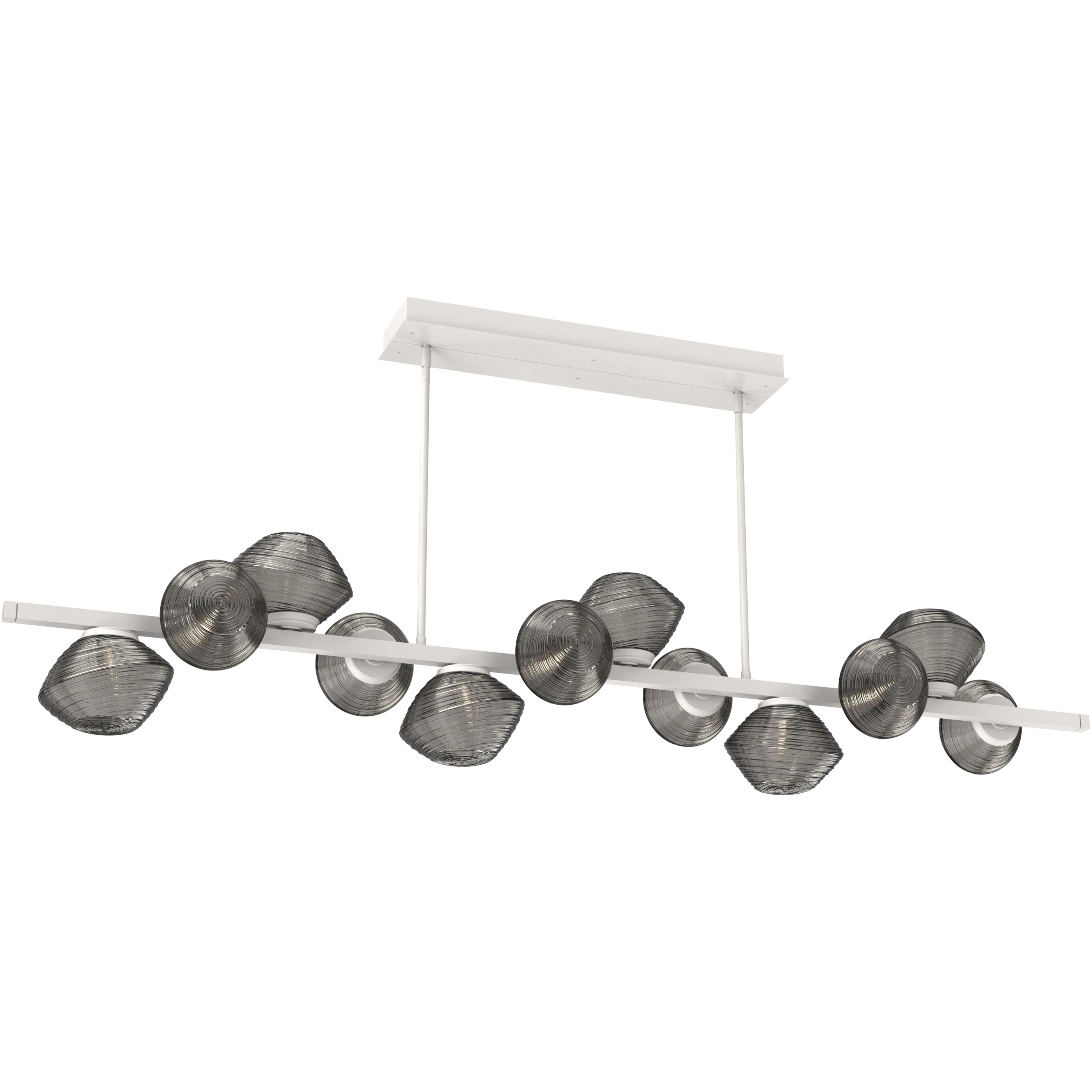 Mesa LED 72 inch Salt White Chandelier Ceiling Light in Smoke, 2700K LED, Twisted Branch