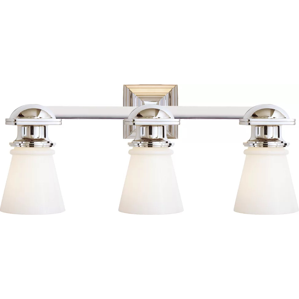 Chapman & Myers Ny Subway 3 Light 22.75 inch Polished Nickel Triple Bath Light Wall Light