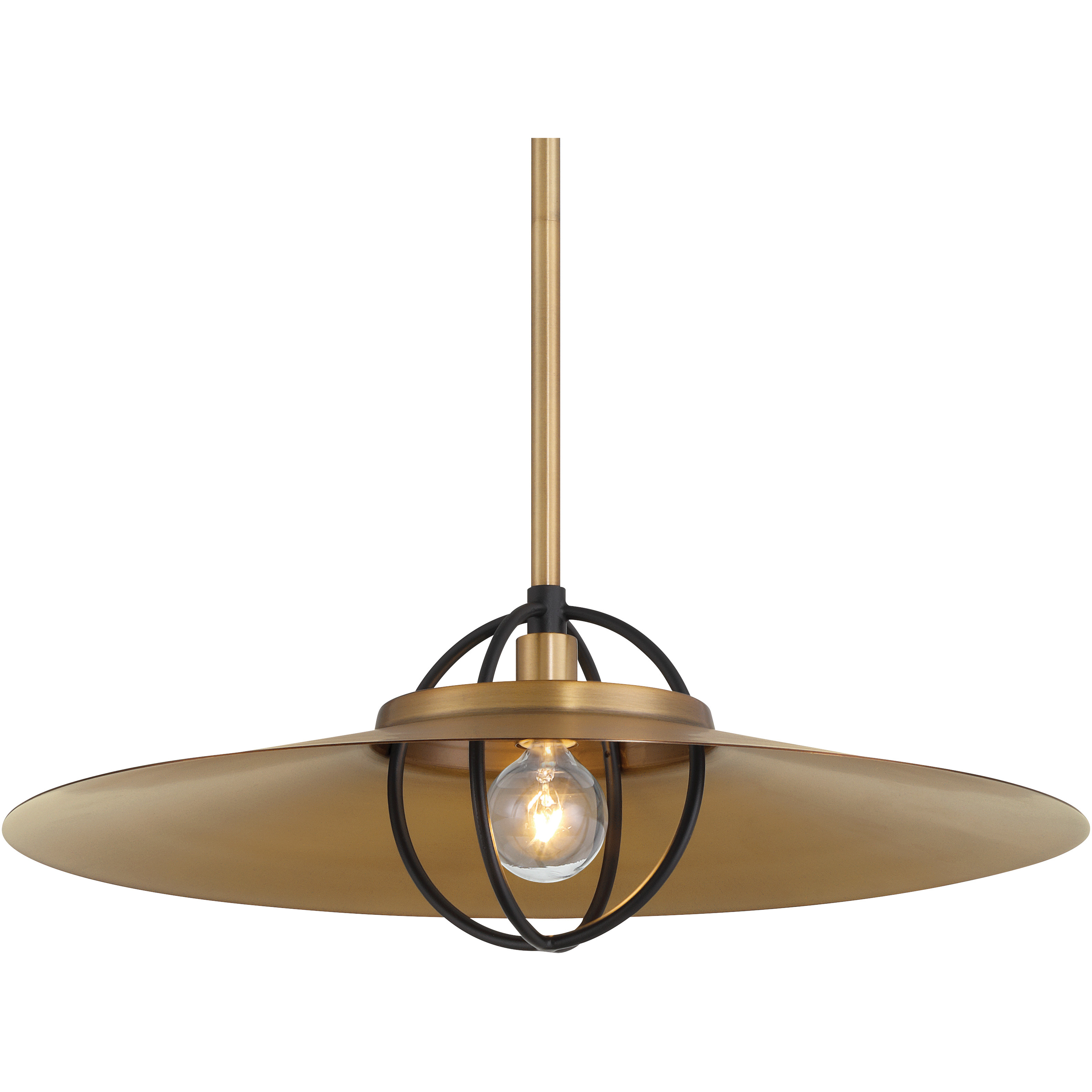 Newburie 1 Light 17 inch Legacy Brass and Dark Matte Black Pendant Ceiling Light