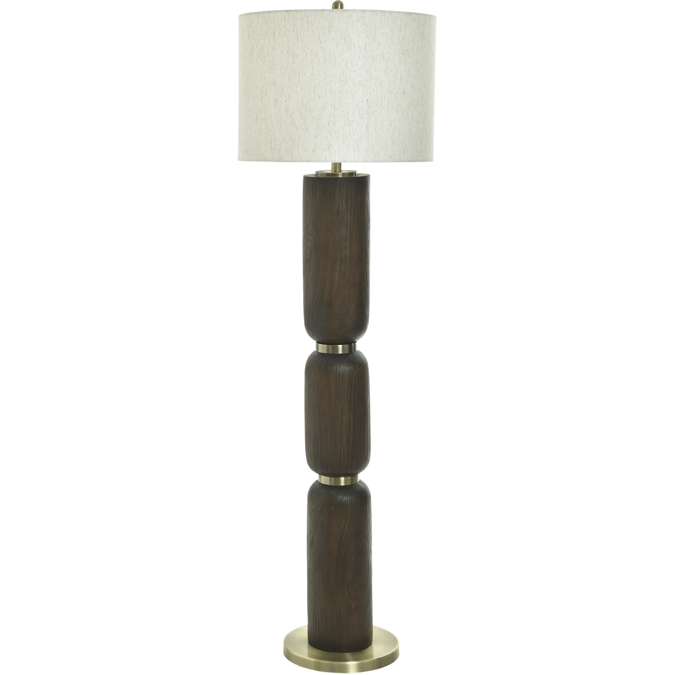 Dorian 61.5 inch 100 watt Walnut and Gold and Cream Floor Lamp Portable Light