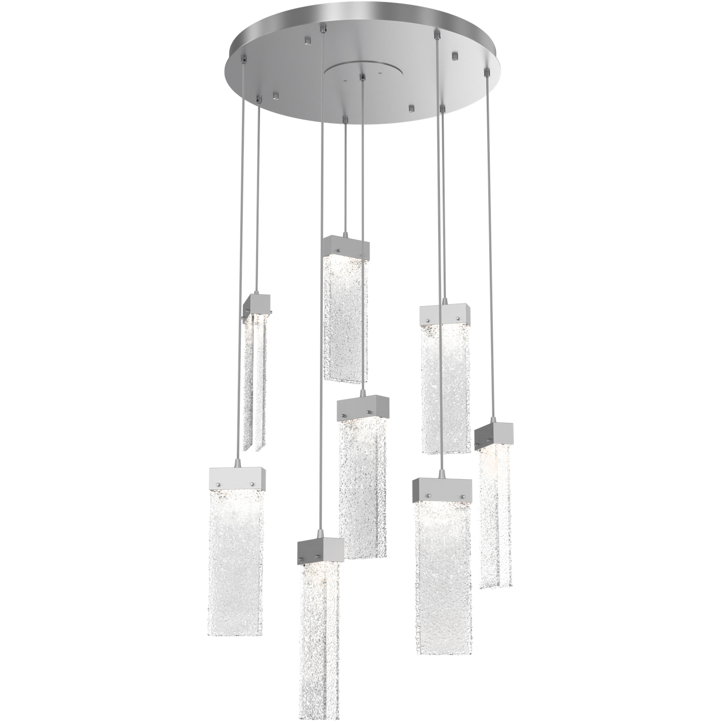 Parallel LED 24 inch Classic Silver Chandelier Ceiling Light in 3000K LED, Clear Rimelight, Round Multi-Port
