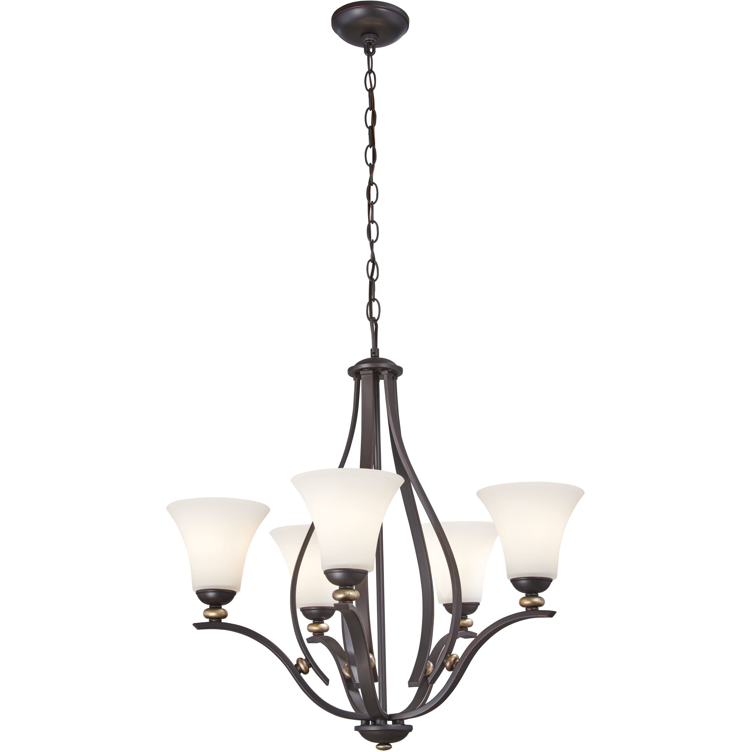 Shadowglen 5 Light 26.25 inch Lathan Bronze/Gold Chandelier Ceiling Light