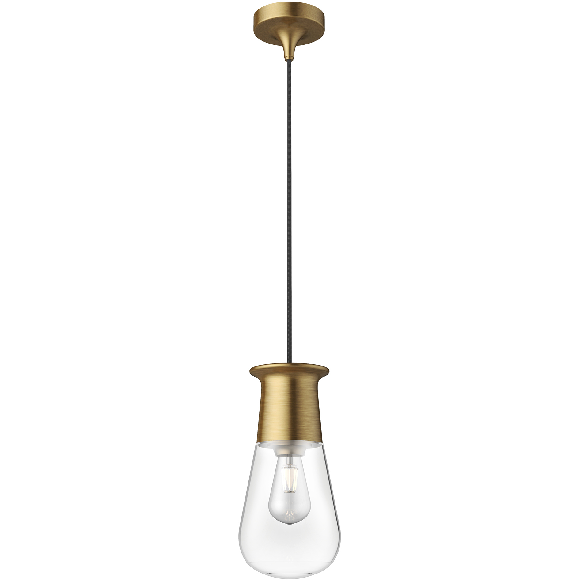 Marcel 1 Light 5.88 inch Vintage Brass Down Pendant Ceiling Light