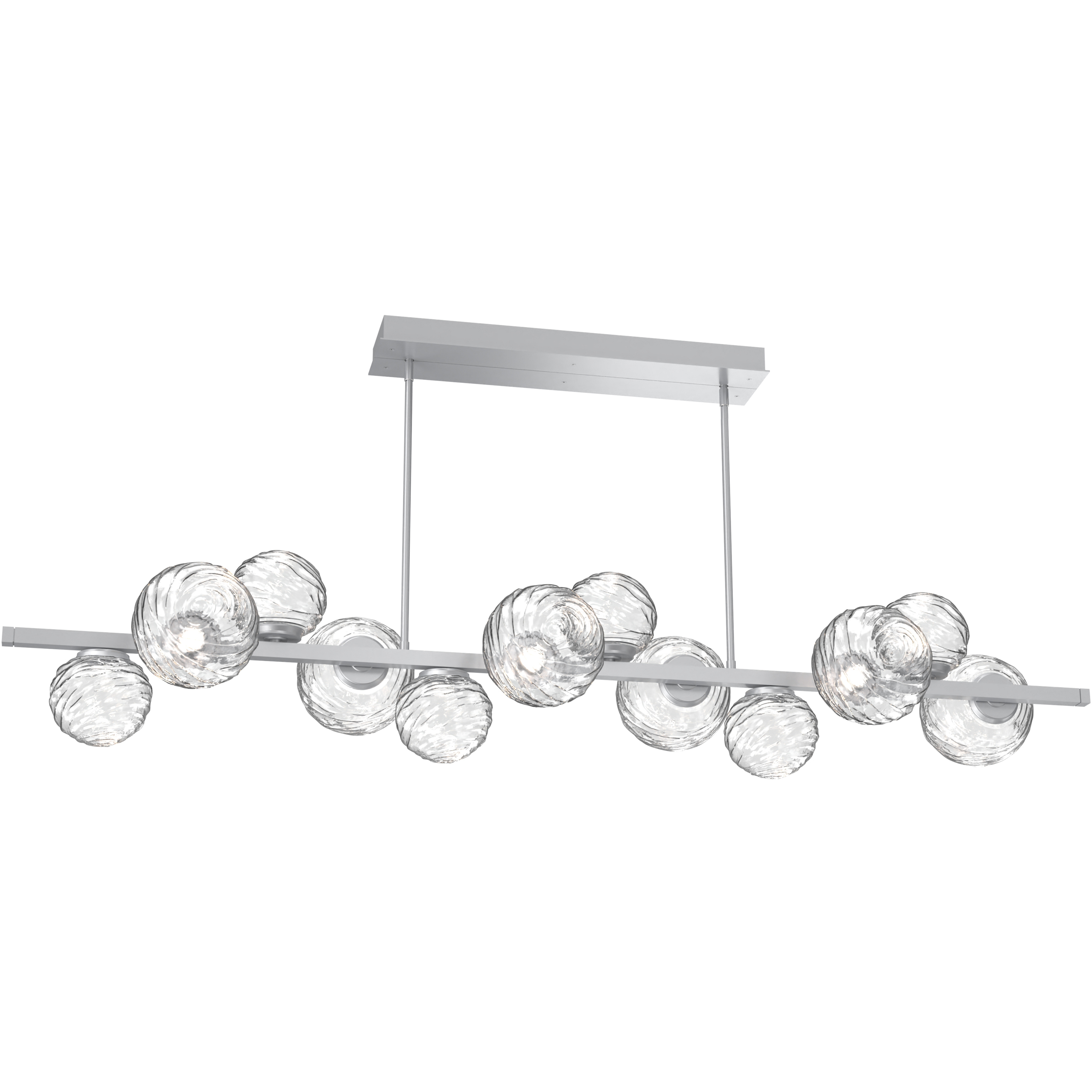 Gaia LED 72 inch Classic Silver Chandelier Ceiling Light in 3000K LED, Clear, Twisted Branch