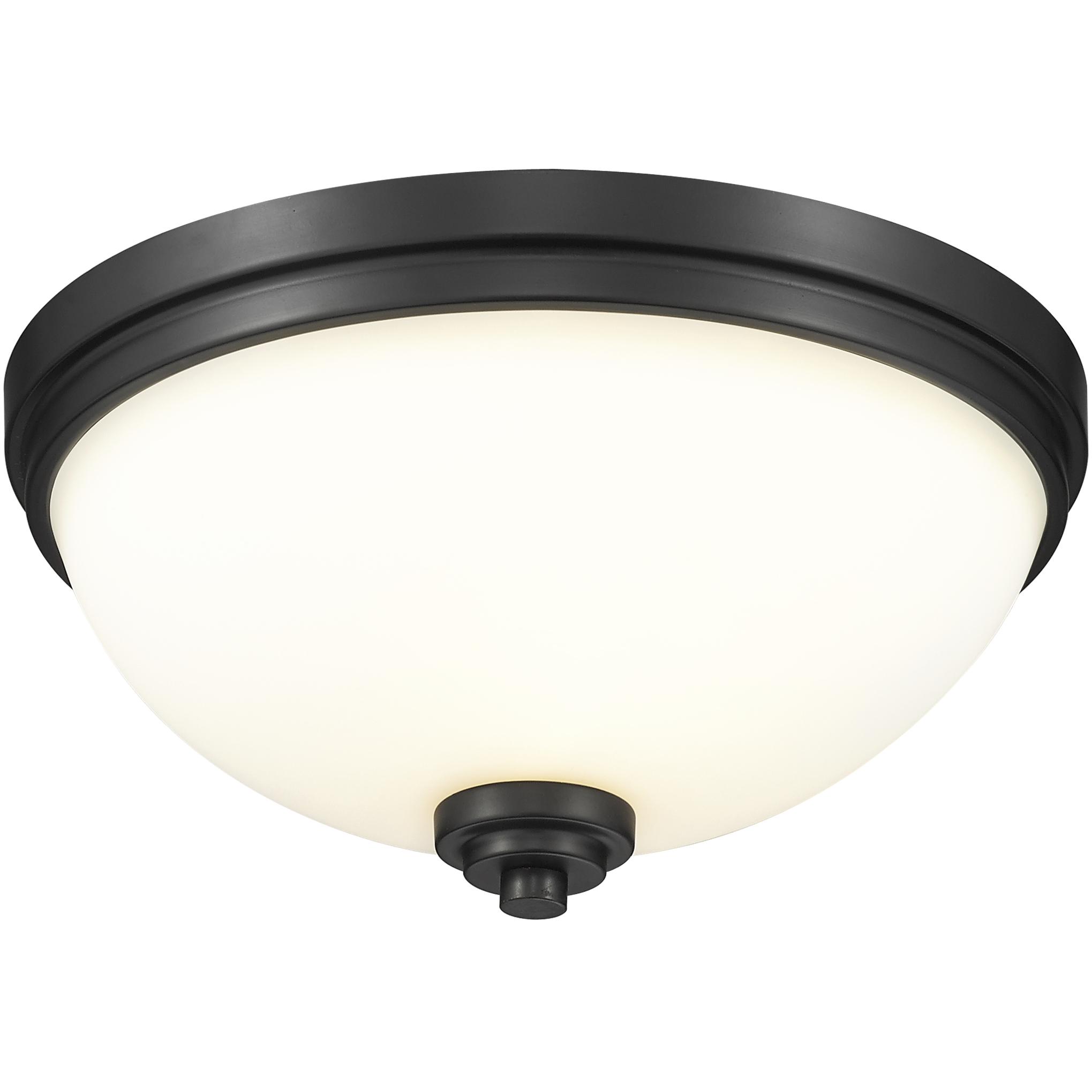 Ashton 3 Light 15 inch Matte Black Flush Mount Ceiling Light in 6