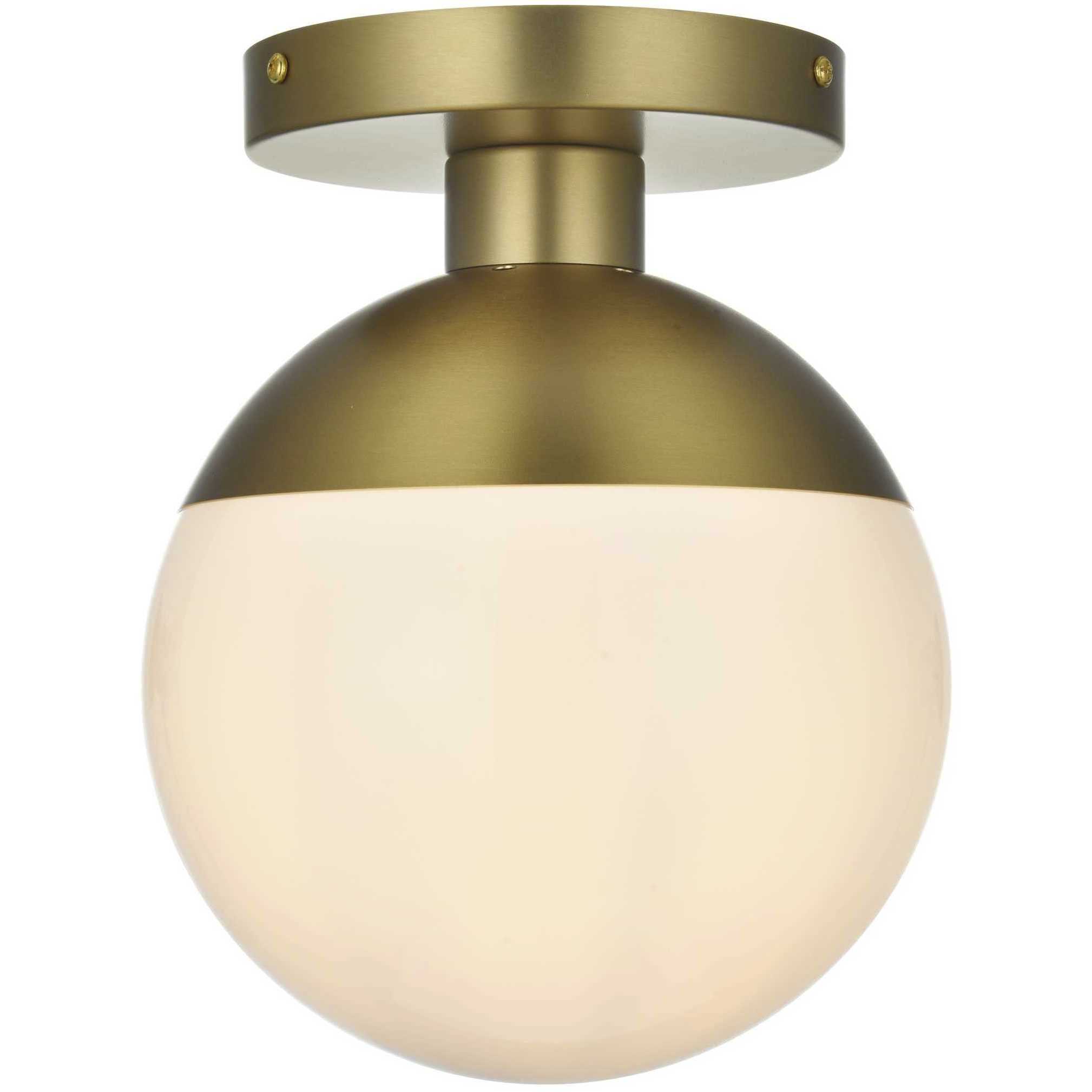 Eclipse 1 Light 8 inch Satin Gold Flush Mount Ceiling Light