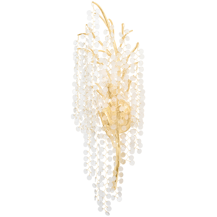 Genoa 3 Light 6 inch Gold Leaf Wall Sconce Wall Light