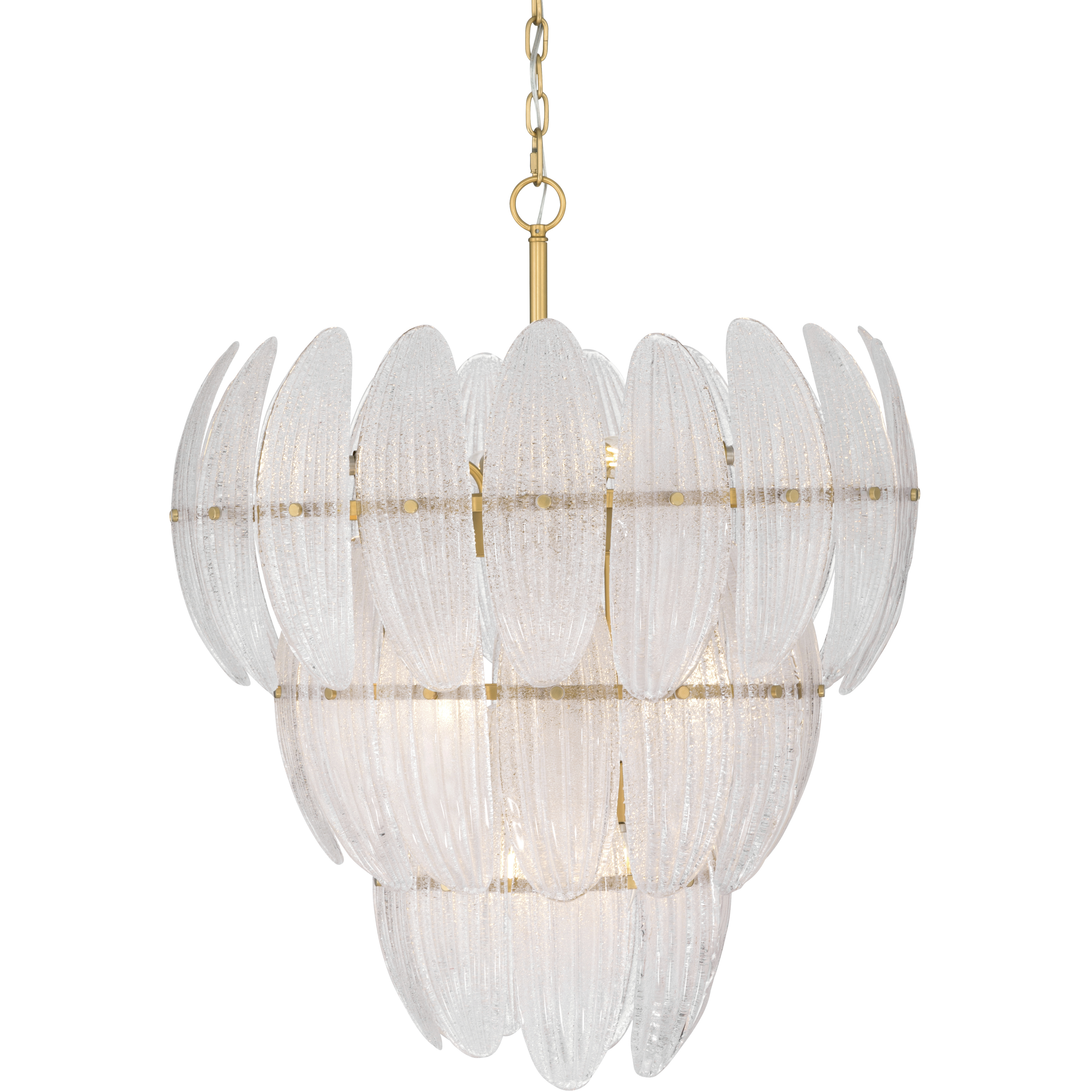Marclaire 11 Light 26.5 inch Legacy Brass Pendant Ceiling Light in Clear Textured Handmade Glass