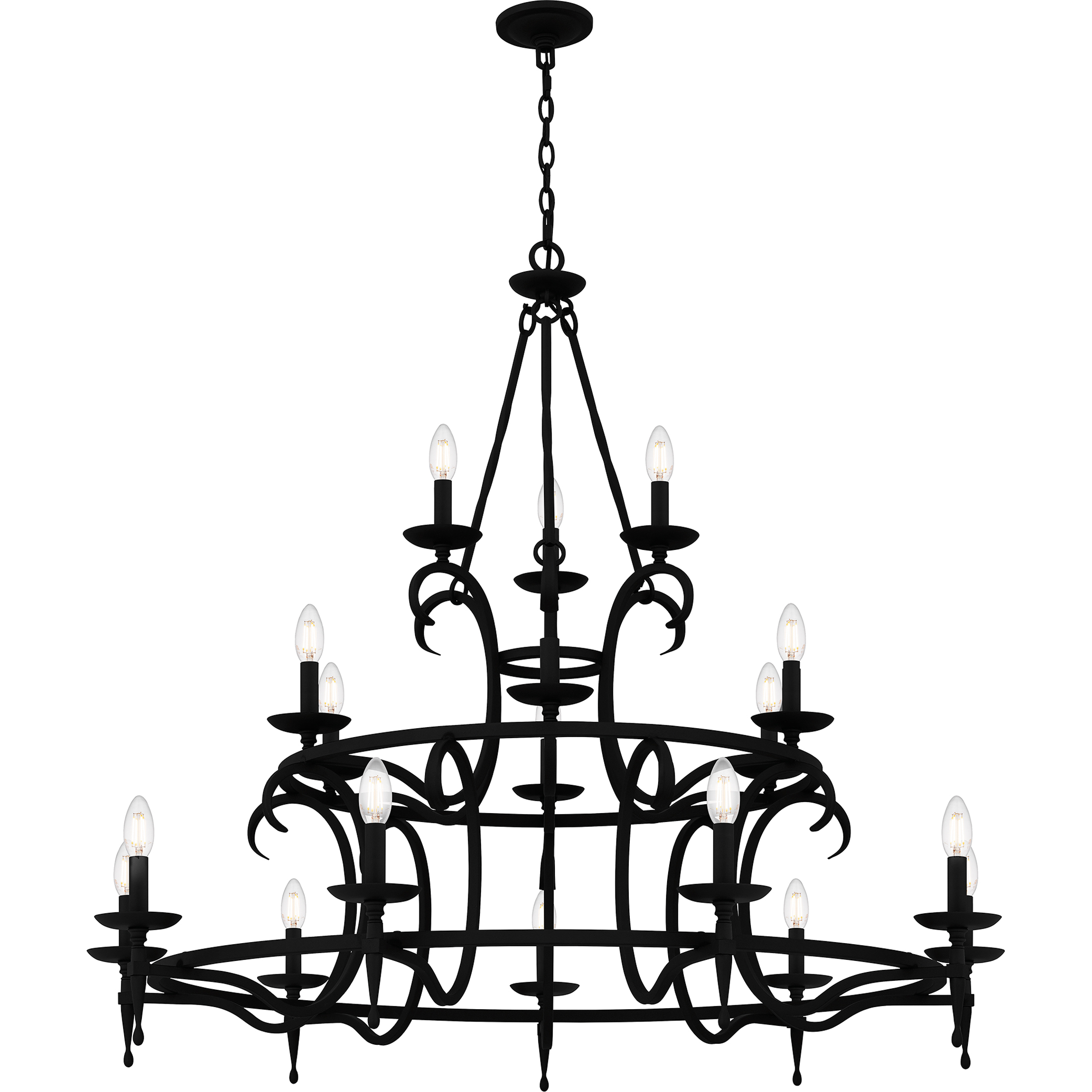Octavia 18 Light 46 inch Earth Black Chandelier Ceiling Light