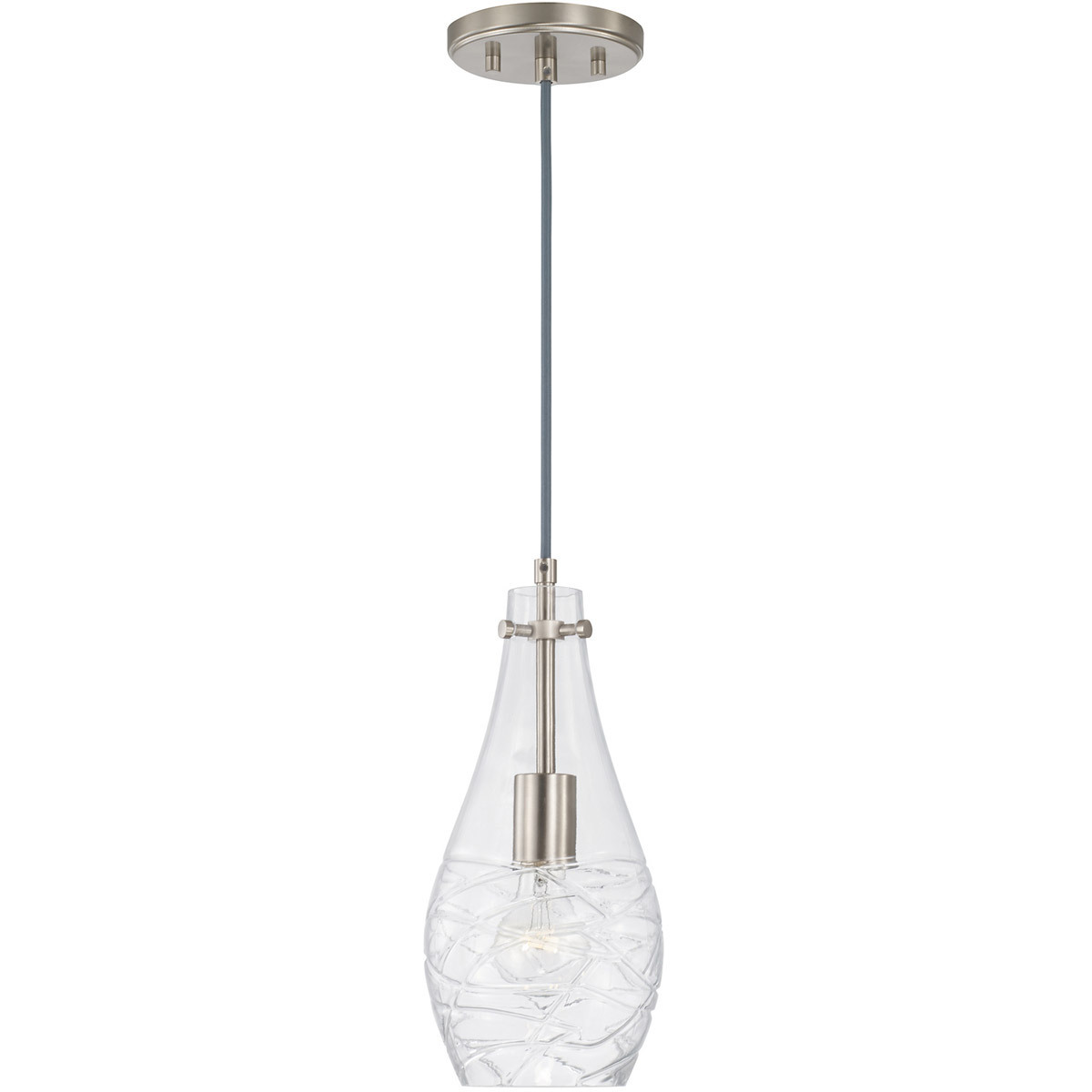 Elijah 1 Light 6 inch Brushed Nickel Pendant Ceiling Light