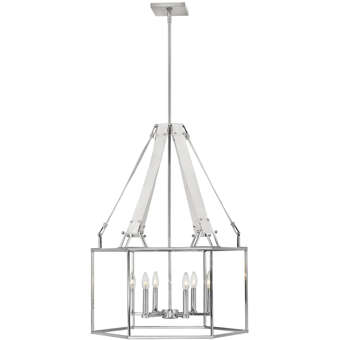 Lisa McDennon Monroe 6 Light 26 inch Polished Nickel Indoor Chandelier Ceiling Light