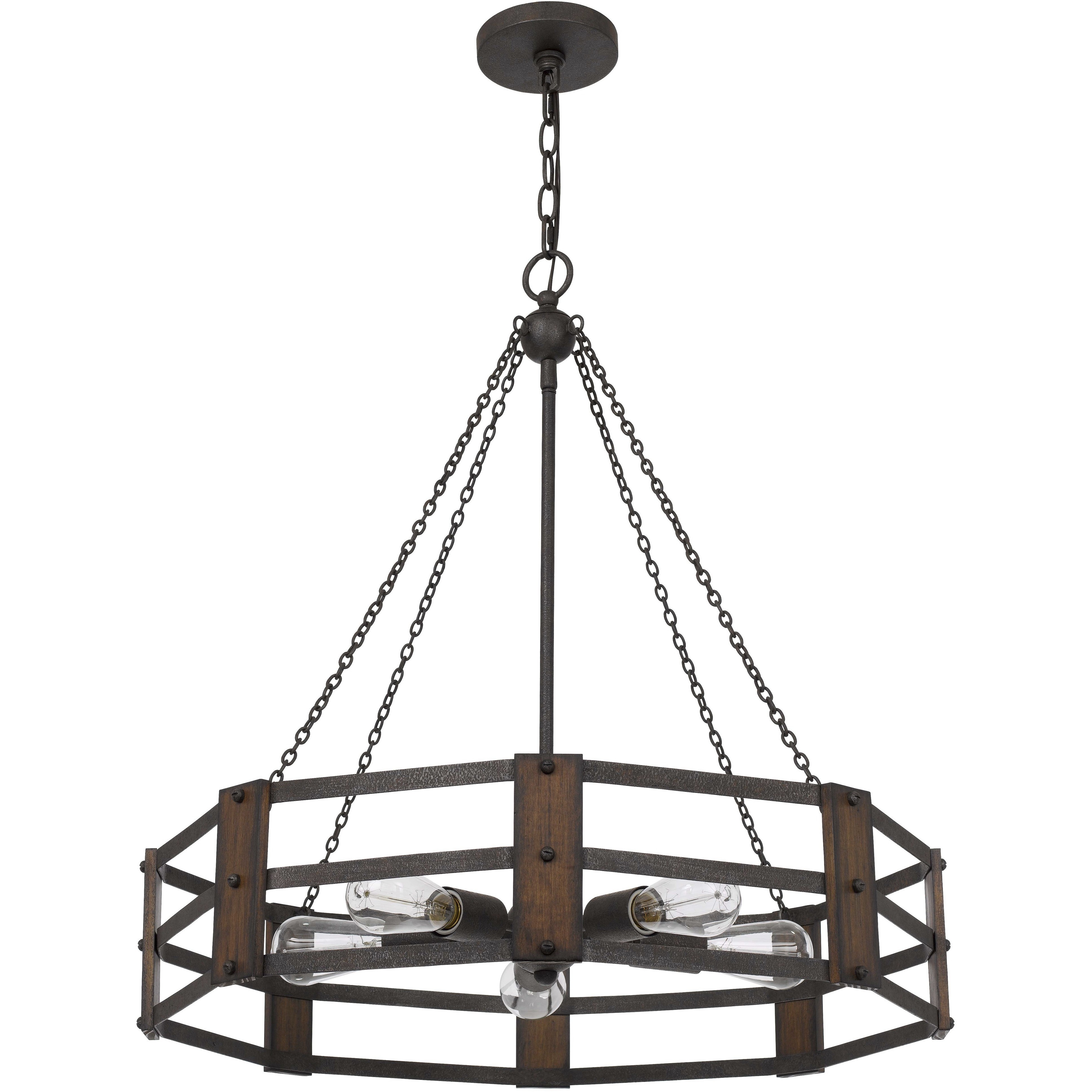 Provo 5 Light 26.5 inch Oak/Iron Chandelier Ceiling Light