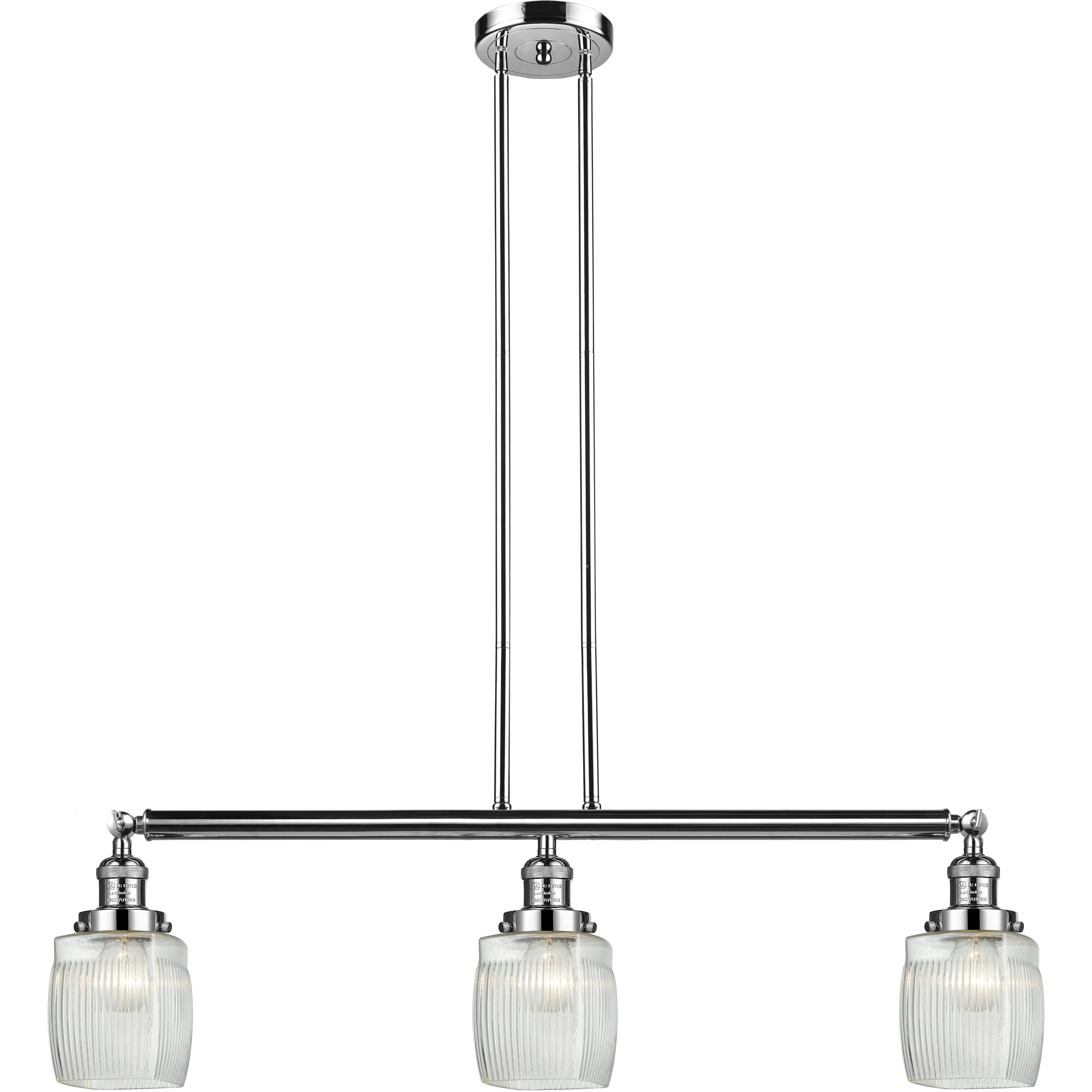 Franklin Restoration Colton 3 Light 38 inch Polished Nickel Island Light Ceiling Light, Franklin Restoration