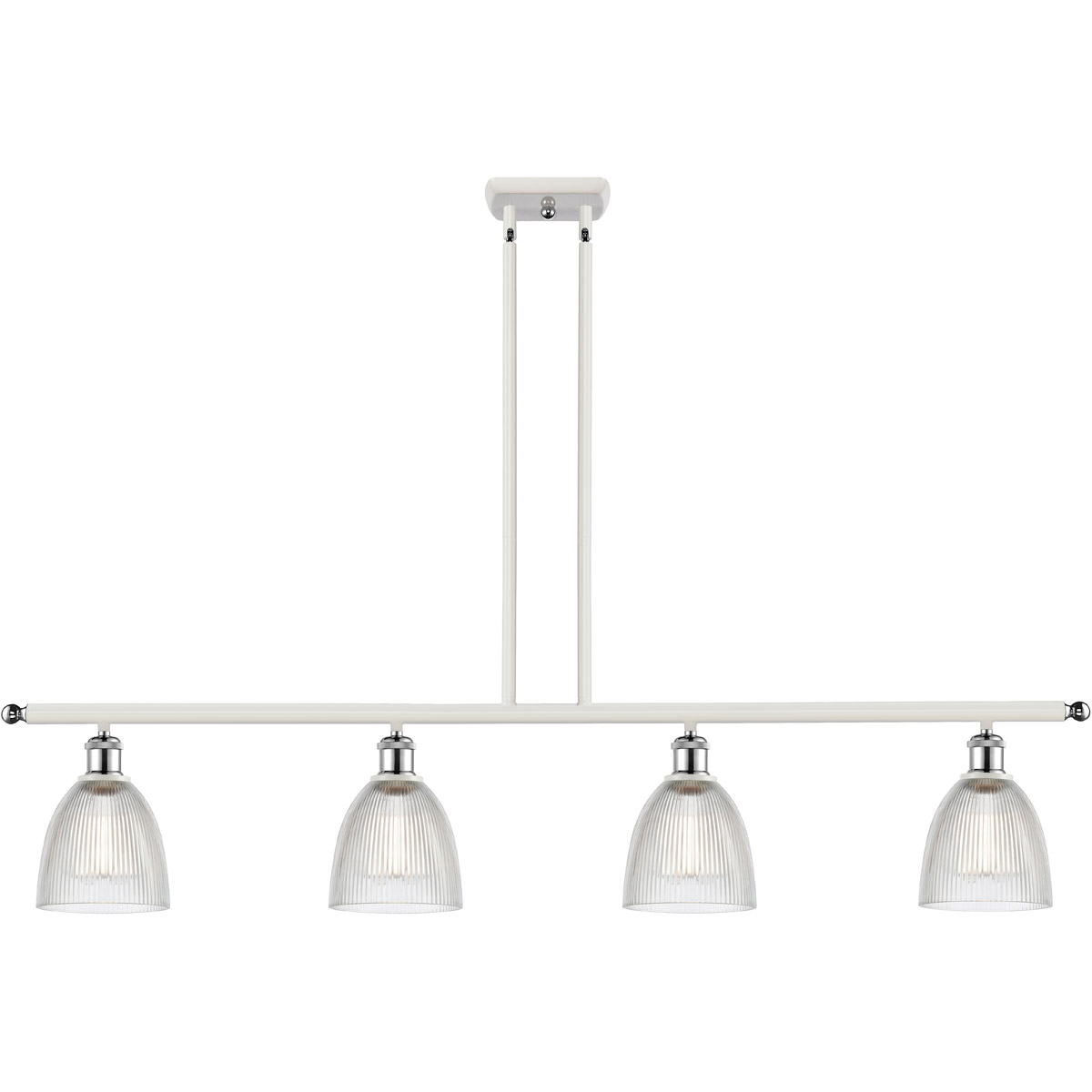Ballston Castile LED 48 inch White and Polished Chrome Island Light Ceiling Light in Clear Glass, Ballston