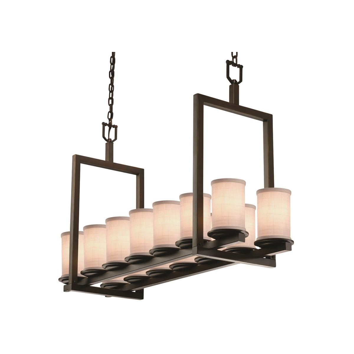 Textile LED 13 inch Dark Bronze Chandelier Ceiling Light