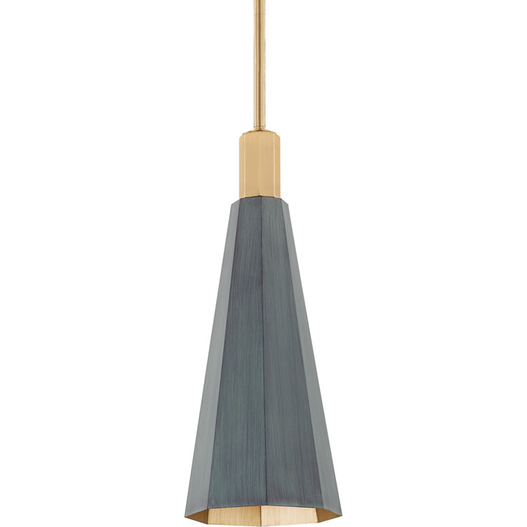 Huntley 1 Light 7.75 inch Patina Brass/Verde Outdoor Pendant