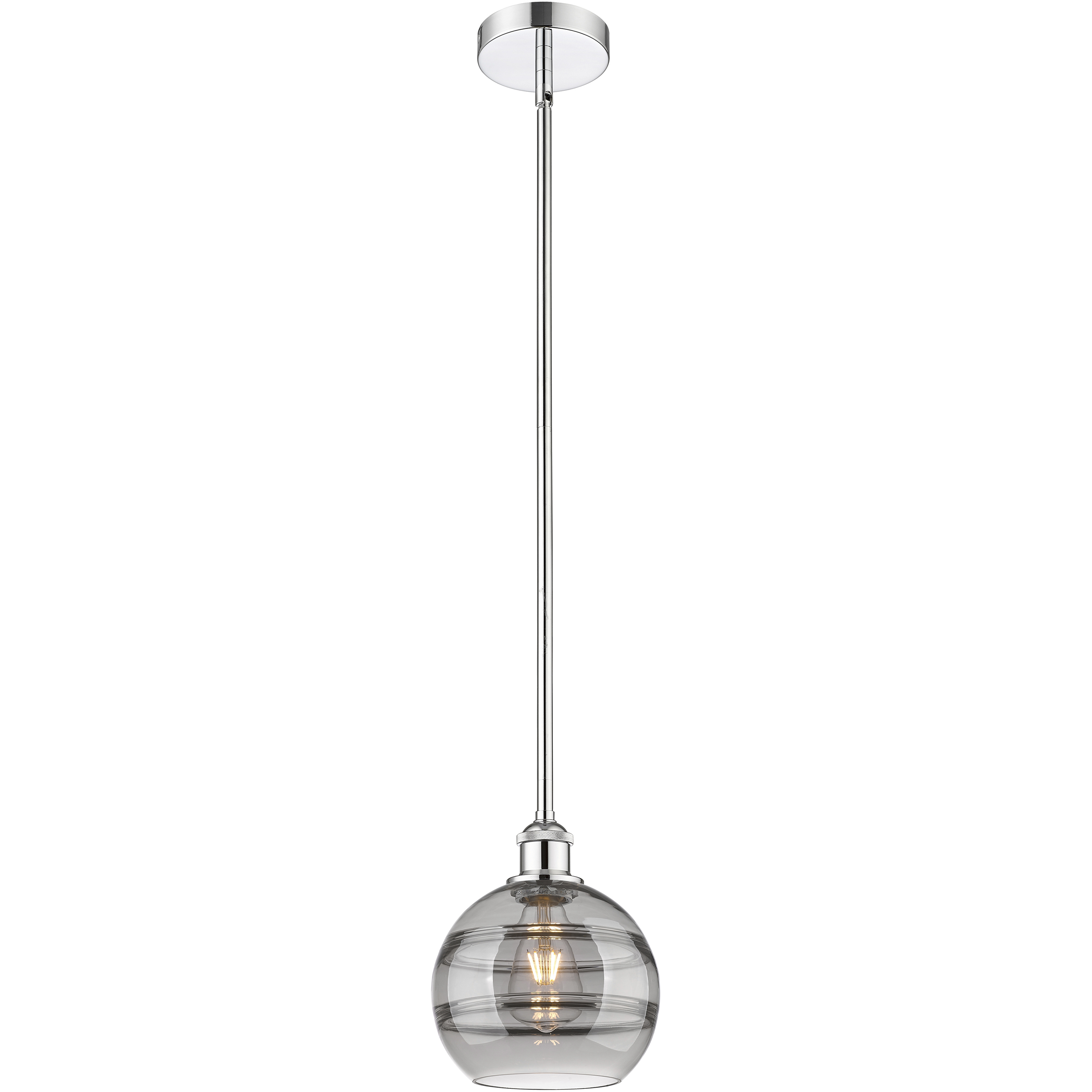 Edison Rochester 1 Light 8 inch Polished Chrome Stem Hung Mini Pendant Ceiling Light