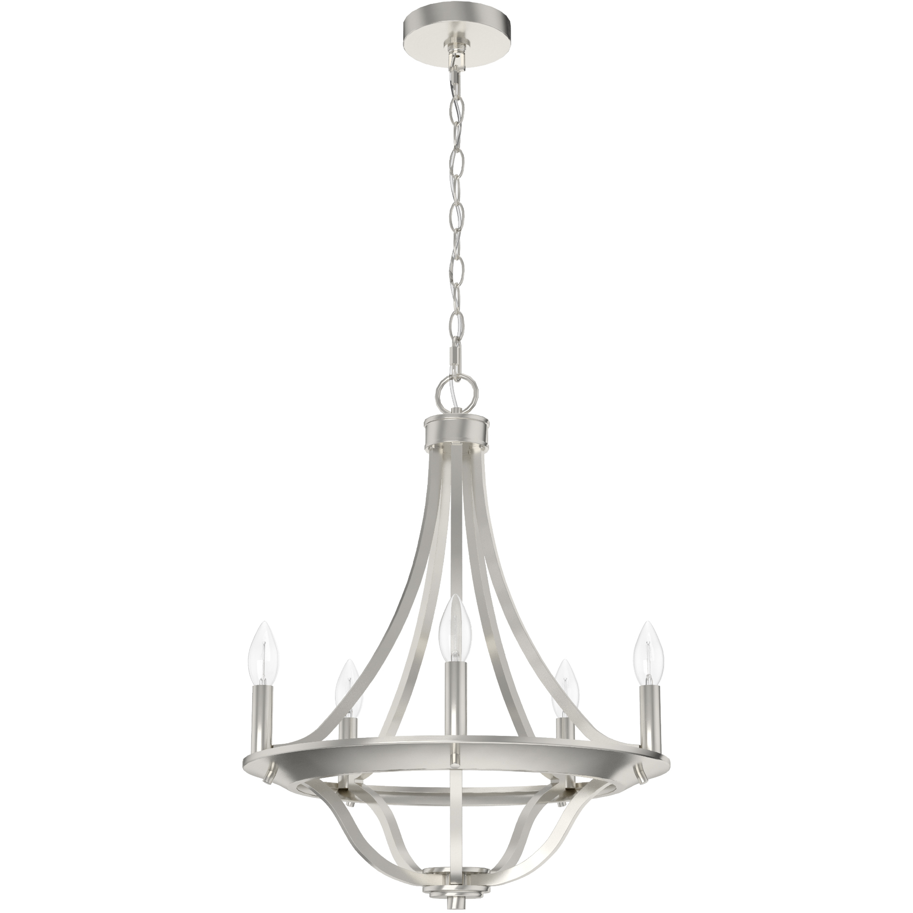 Perch Point 5 Light 24 inch Brushed Nickel Chandelier Ceiling Light