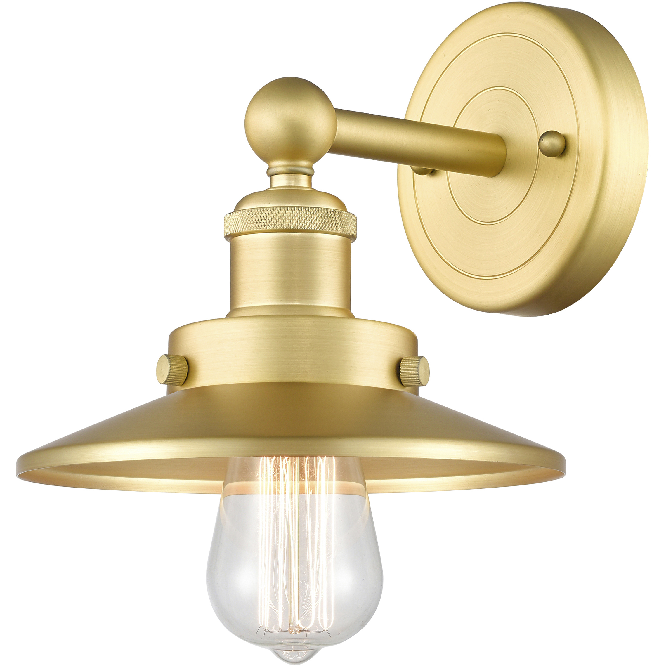 Railroad 1 Light 8 inch Satin Gold Sconce Wall Light