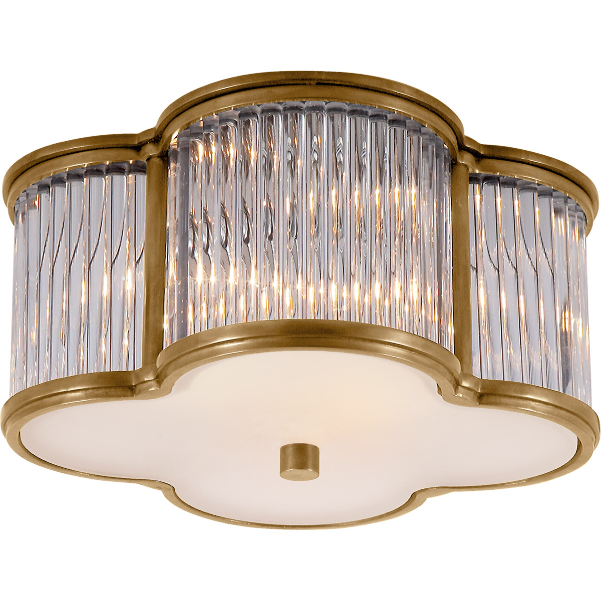 Alexa Hampton Basil 2 Light 11.25 inch Natural Brass with Clear Glass Flush Mount Ceiling Light in Natural Brass and Clear Glass, Small