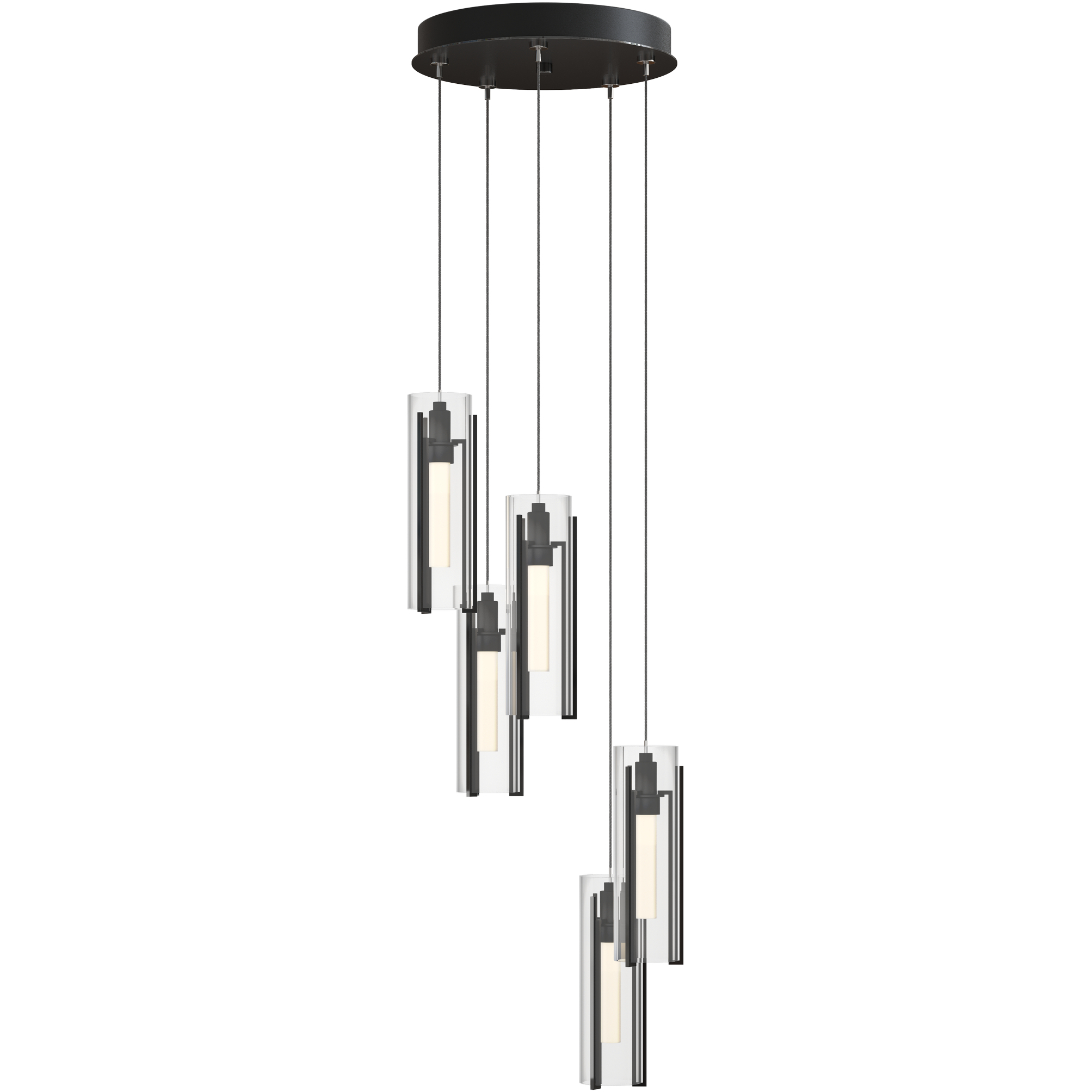 Exos Glass 5 Light 13.5 inch Ink Pendant Ceiling Light in Clear, Standard