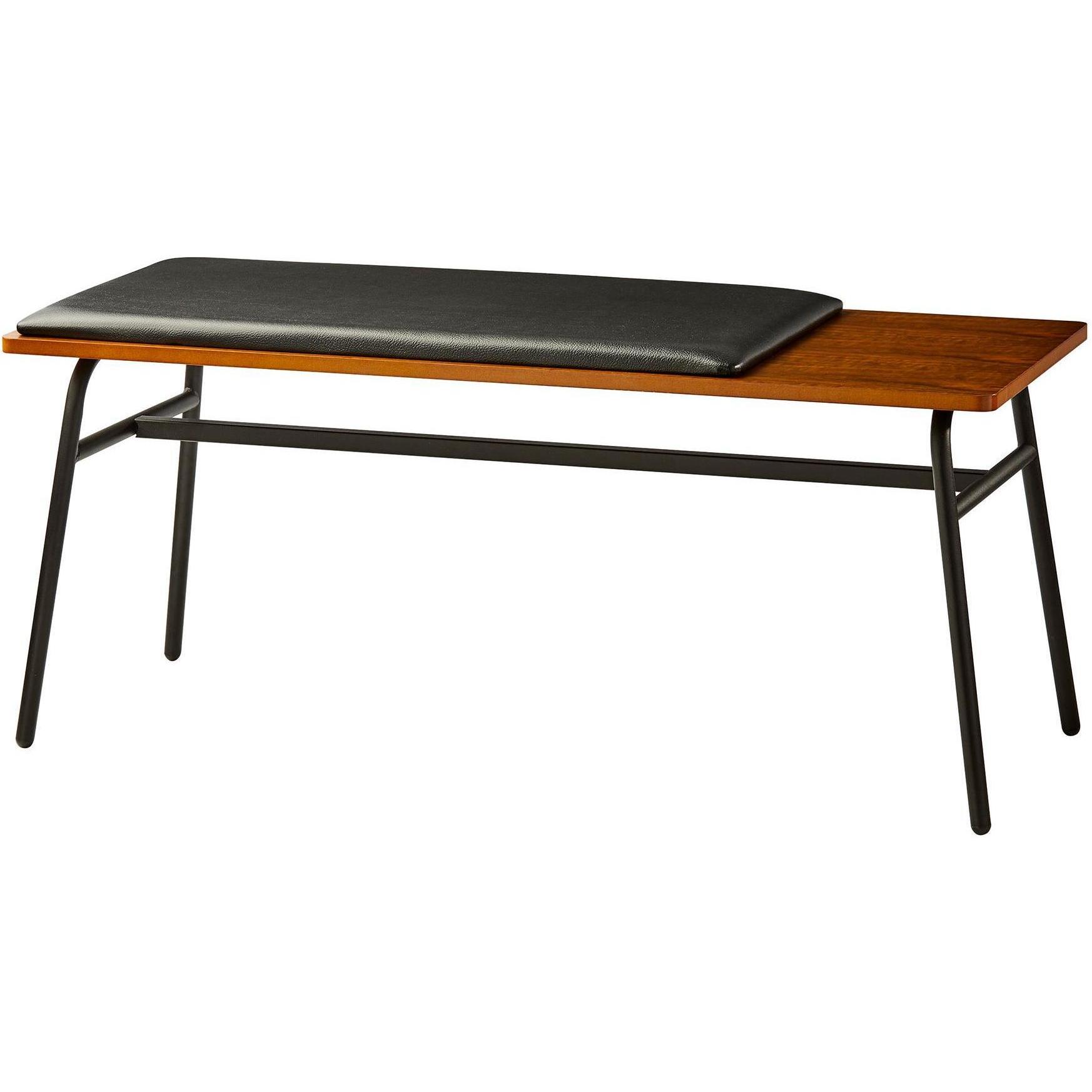 Carter Walnut and Matte Black Bench