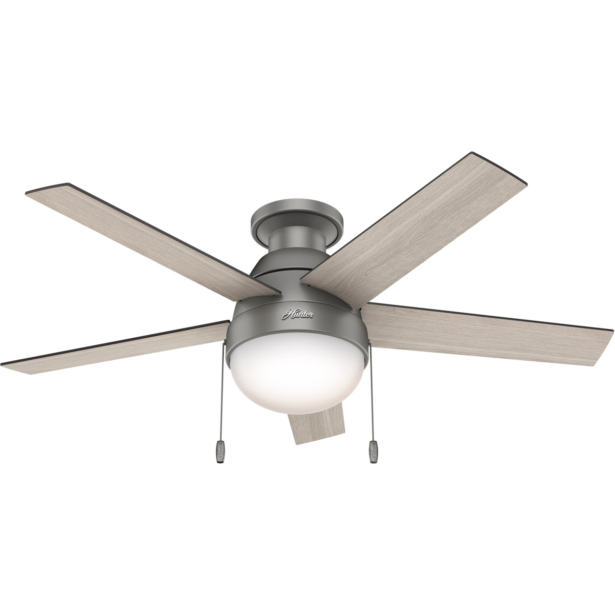 Hunter Fan 59270 Anslee 46 inch Matte Silver with Light Gray Oak 