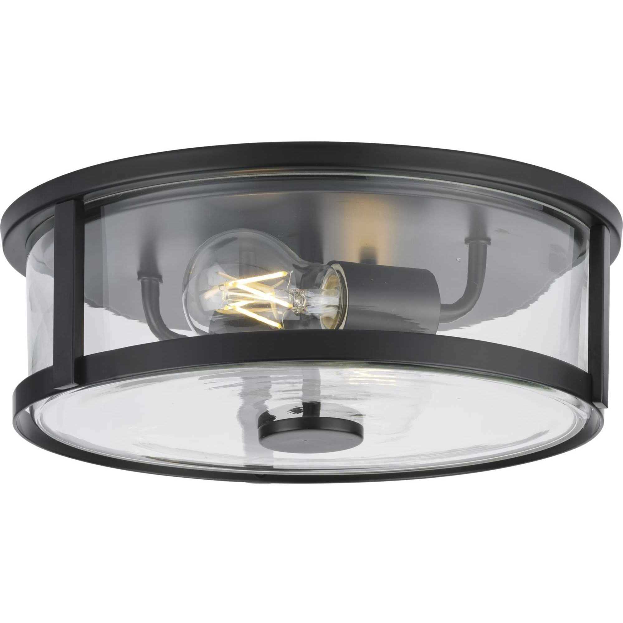 Gilliam 2 Light 12.62 inch Matte Black Flushmount Ceiling Light