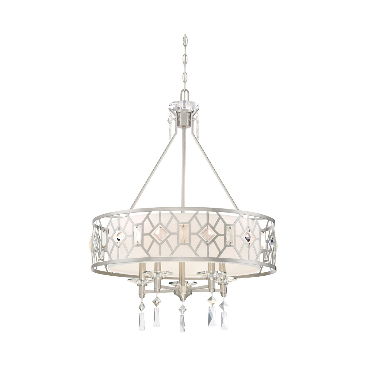 Brentwood 5 Light 24.88 inch Satin Platinum Chandelier Ceiling Light