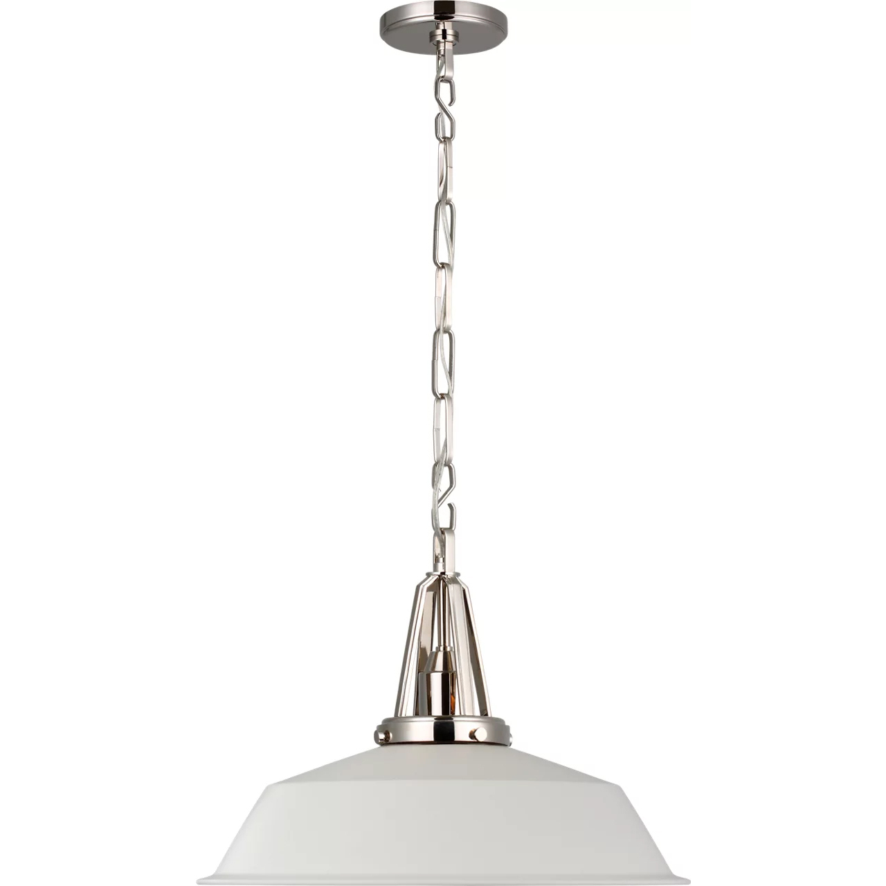 Chapman & Myers Layton LED 20 inch Polished Nickel Pendant Ceiling Light in Matte White