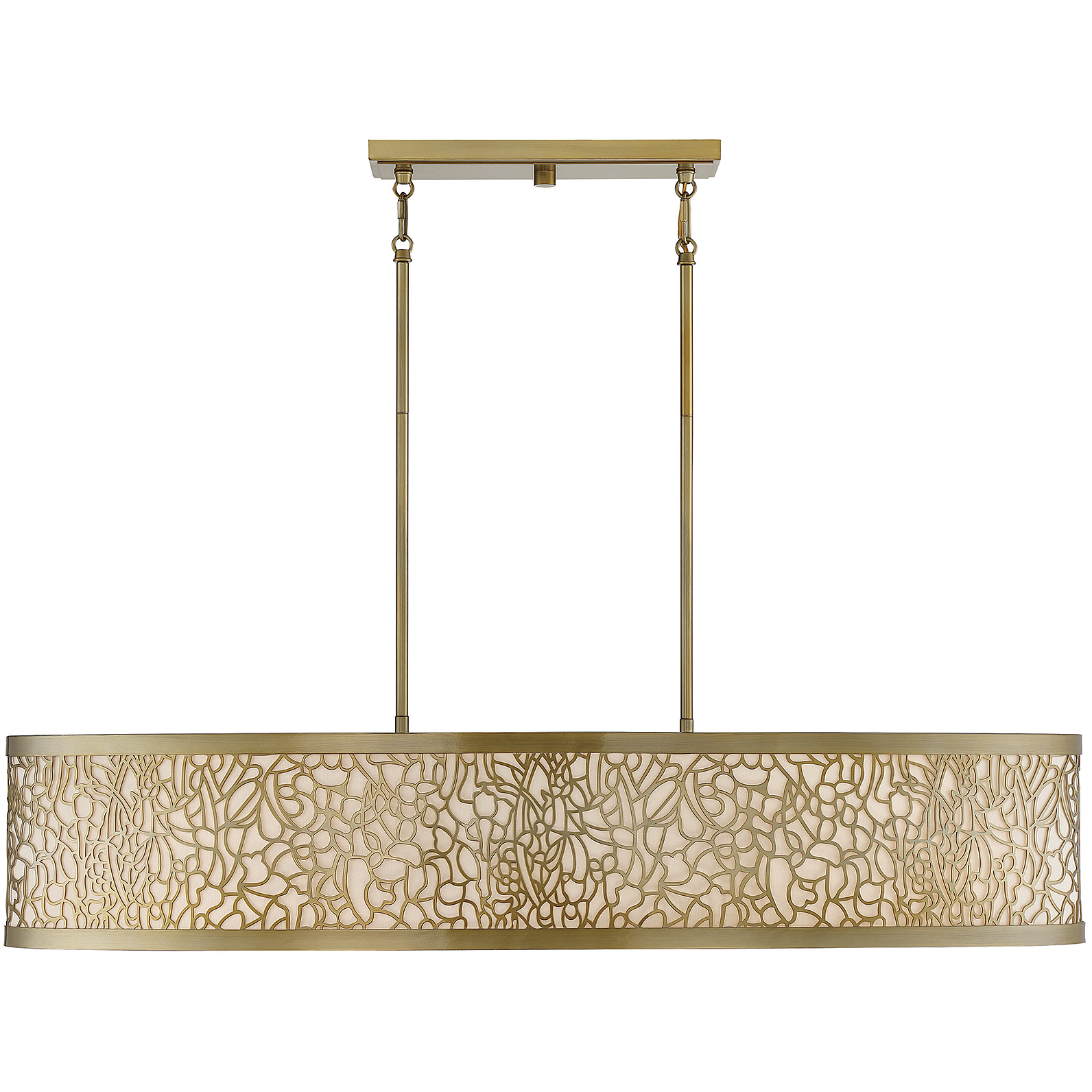 New Haven 5 Light 15.5 inch Burnished Brass Oval Chandelier Ceiling Light