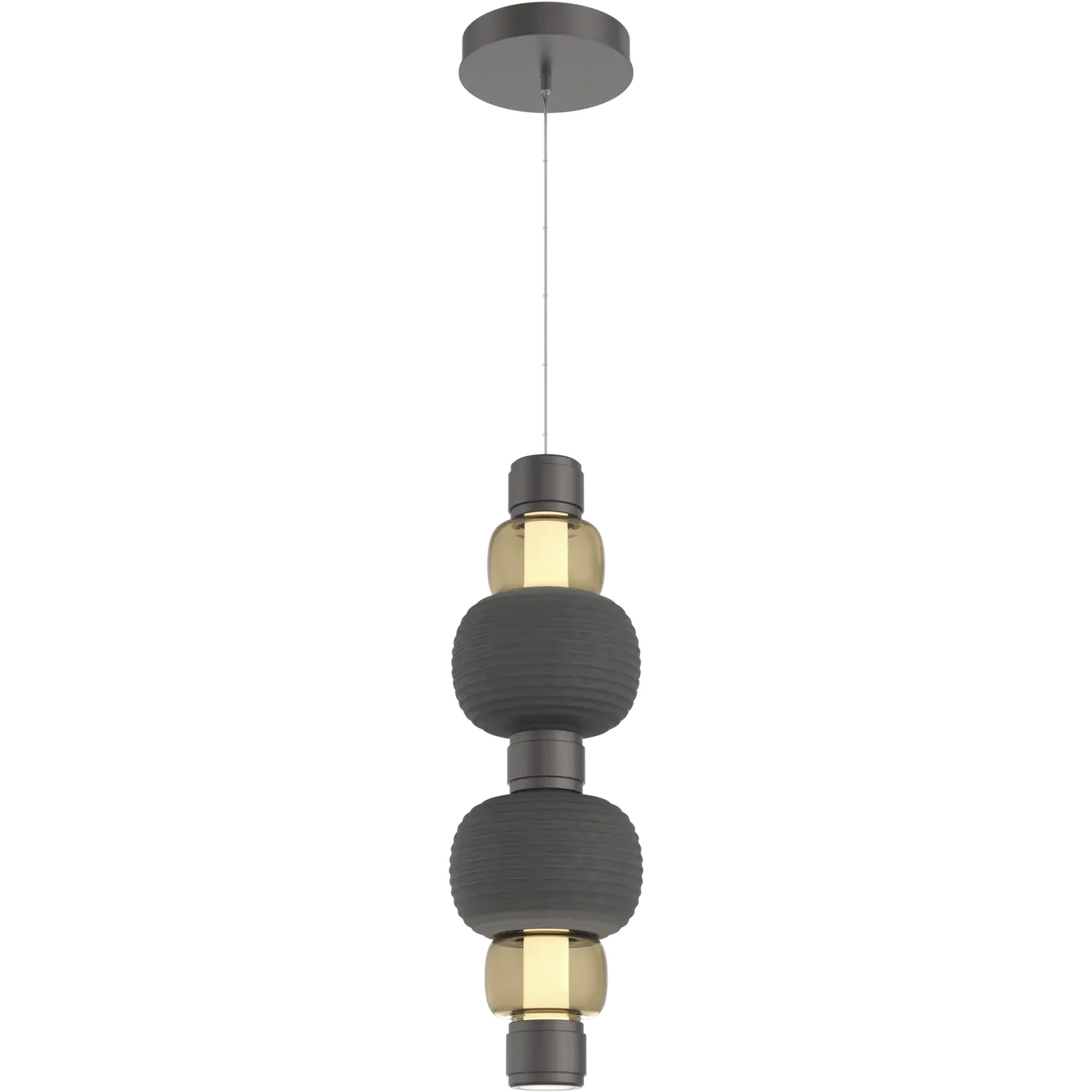 Torno Mandrel LED Graphite with Charcoal Double Pendant Ceiling Light
